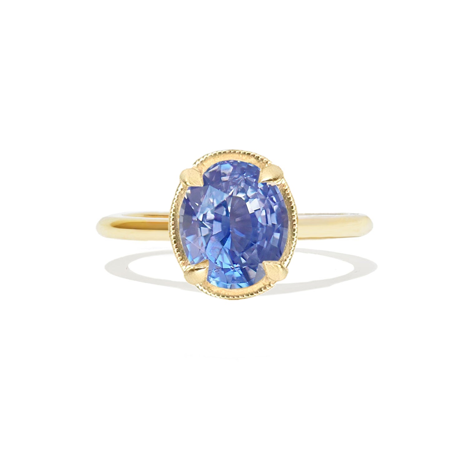 Oval Blue Sapphire Solitaire Ring Berlinger Jewelry