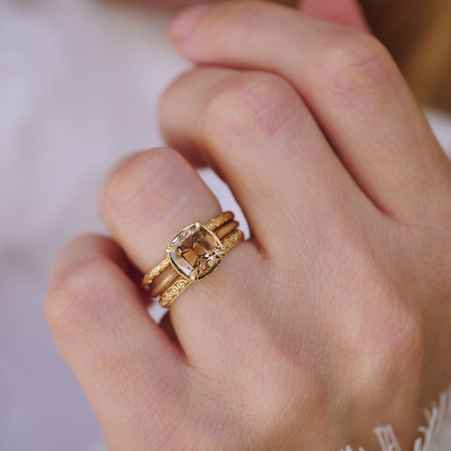 Chocolate Old Mine Cut Diamond Solitaire