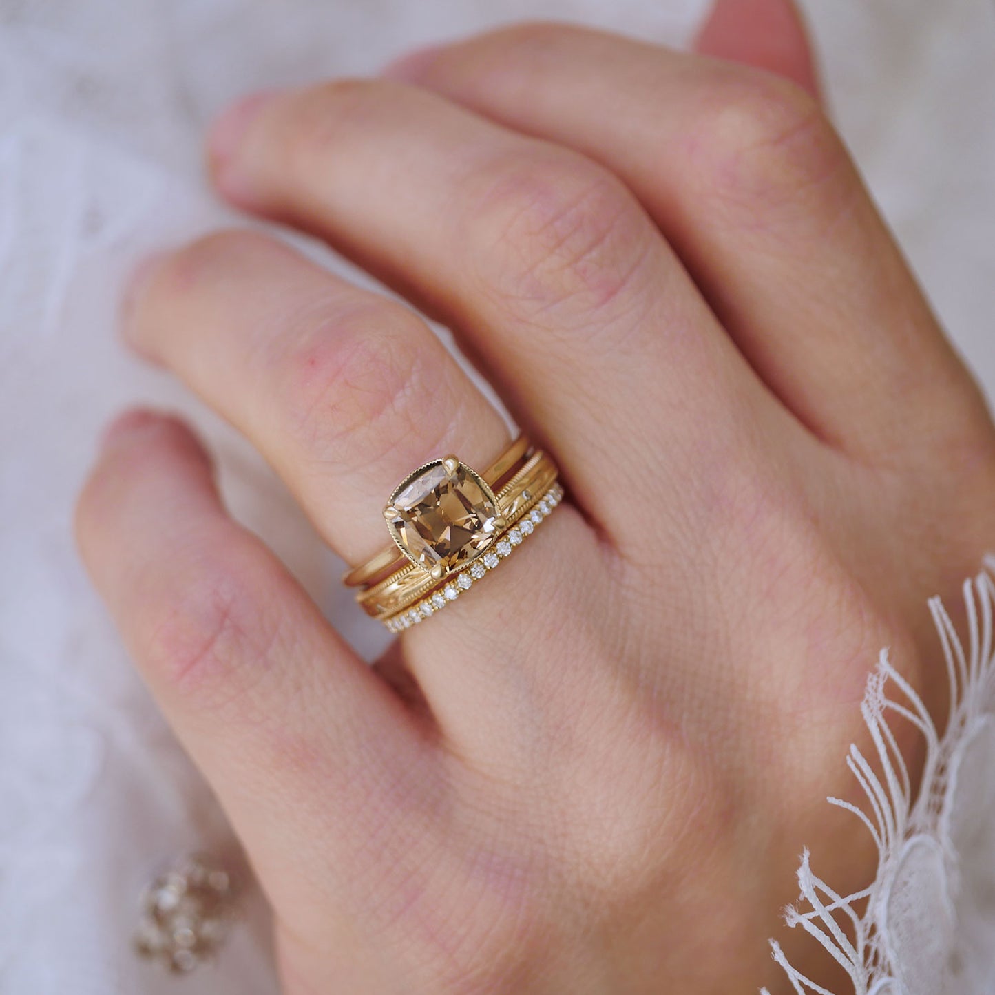 Chocolate Old Mine Cut Diamond Solitaire