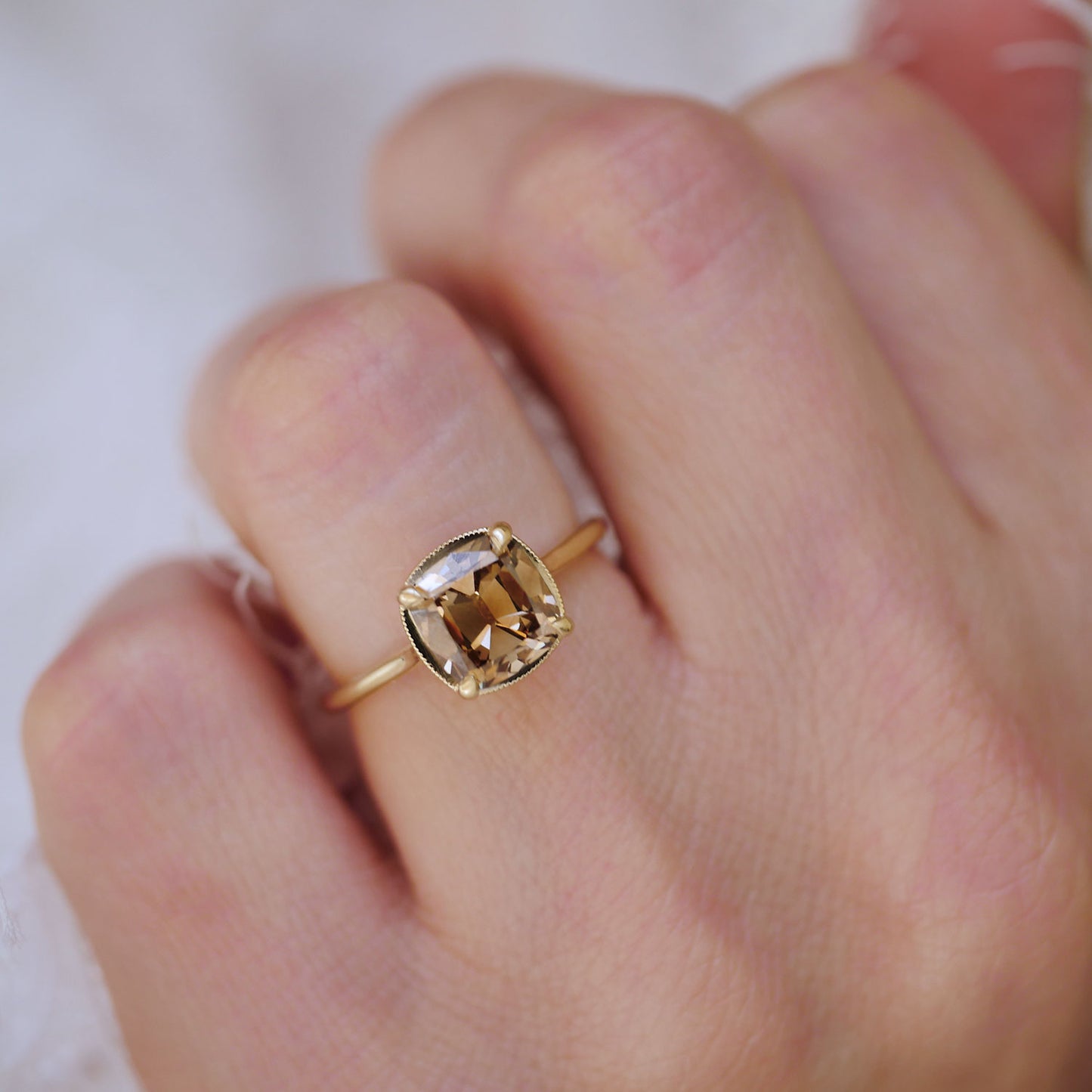 Chocolate Old Mine Cut Diamond Solitaire