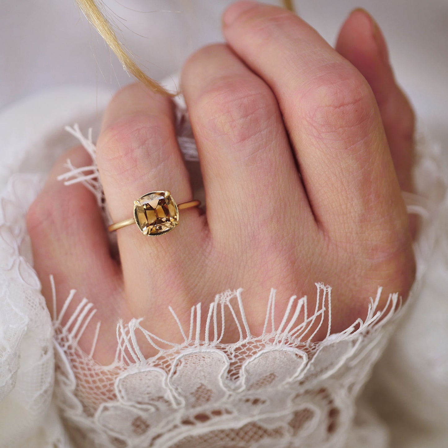 Chocolate Old Mine Cut Diamond Solitaire