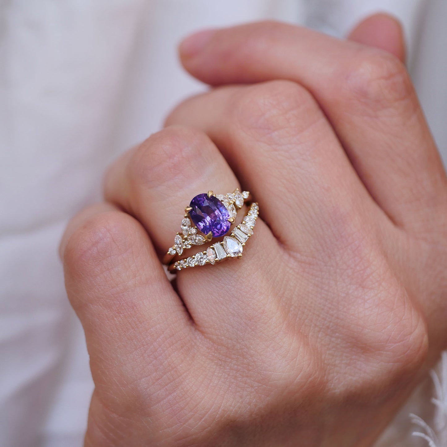 Purple Oval Sapphire Garden Party Ring