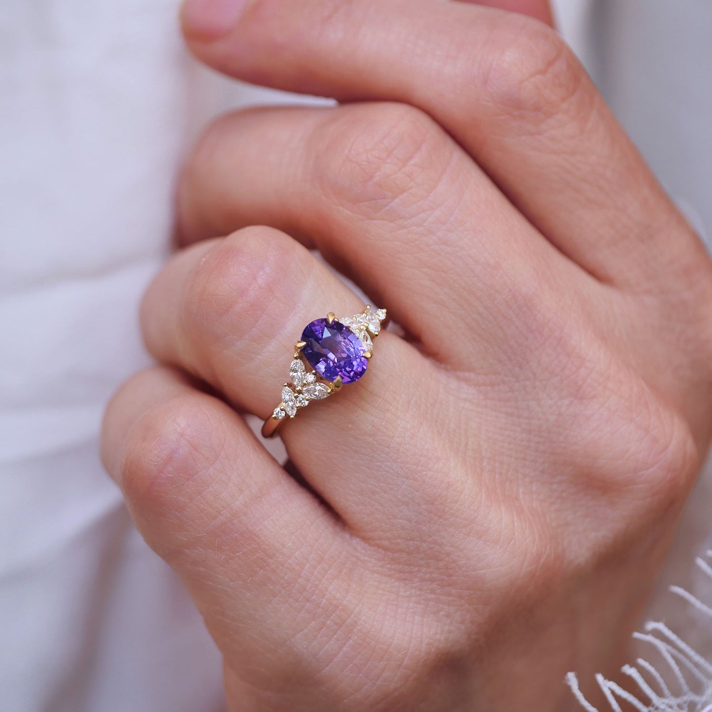 Purple Oval Sapphire Garden Party Ring