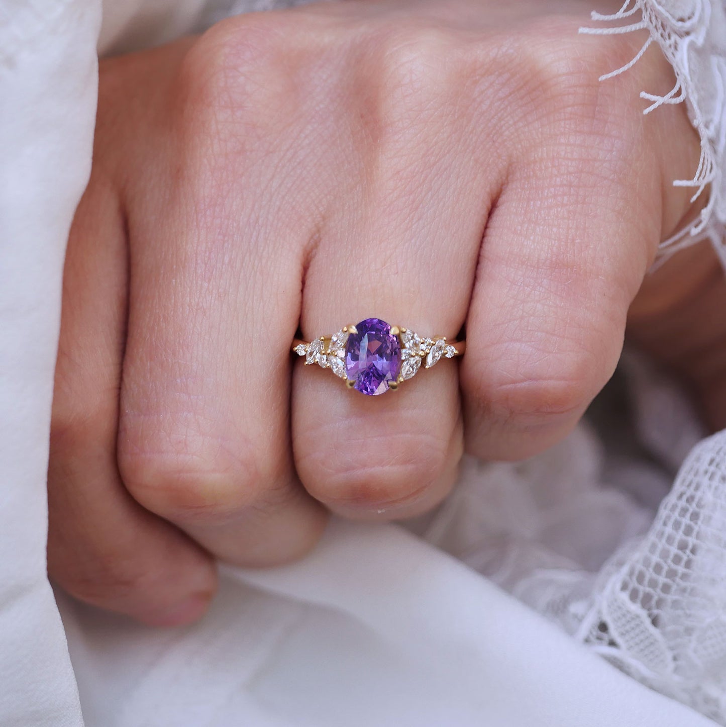 Purple Oval Sapphire Garden Party Ring