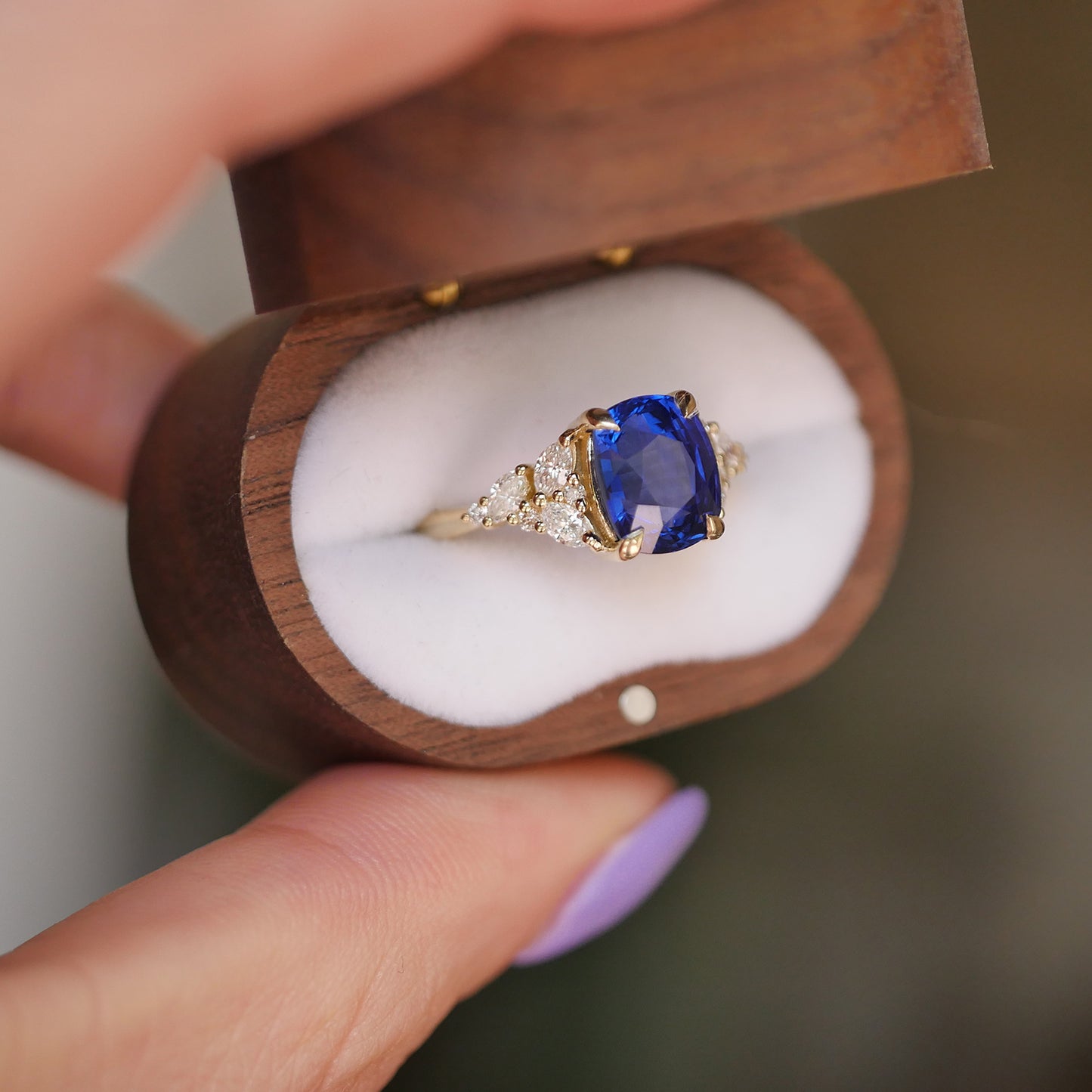 Custom Cushion Garden Diamond Mosaic Ring