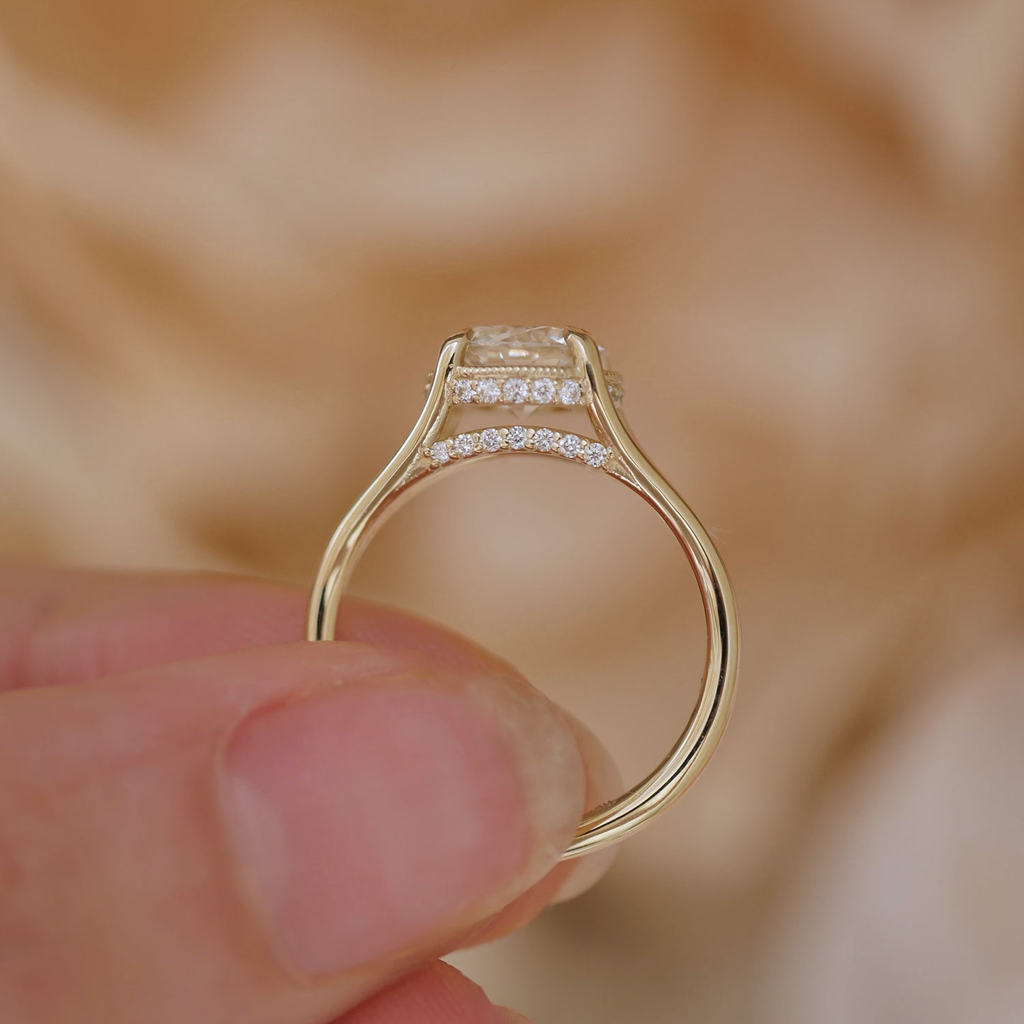 Custom Round Split Shank Solitaire