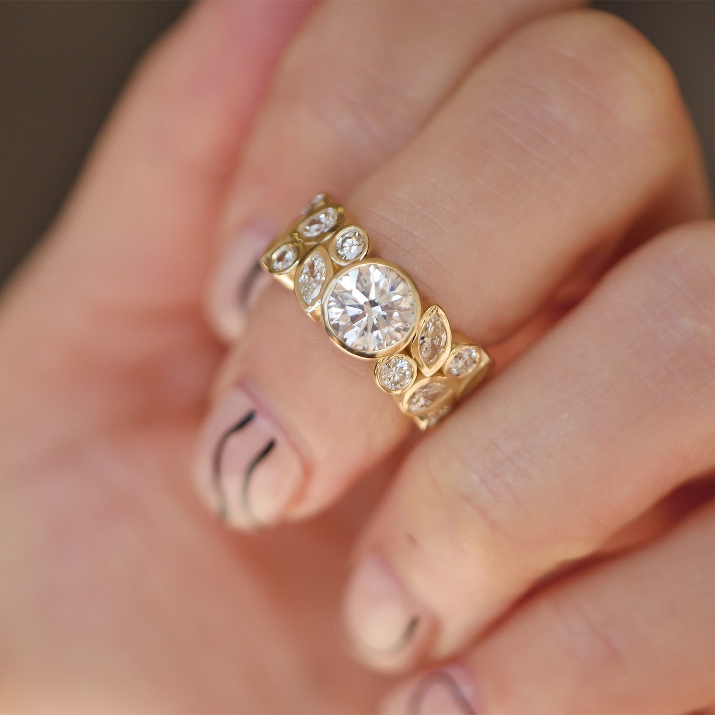 Custom Round Diamond Multi Shape Ring