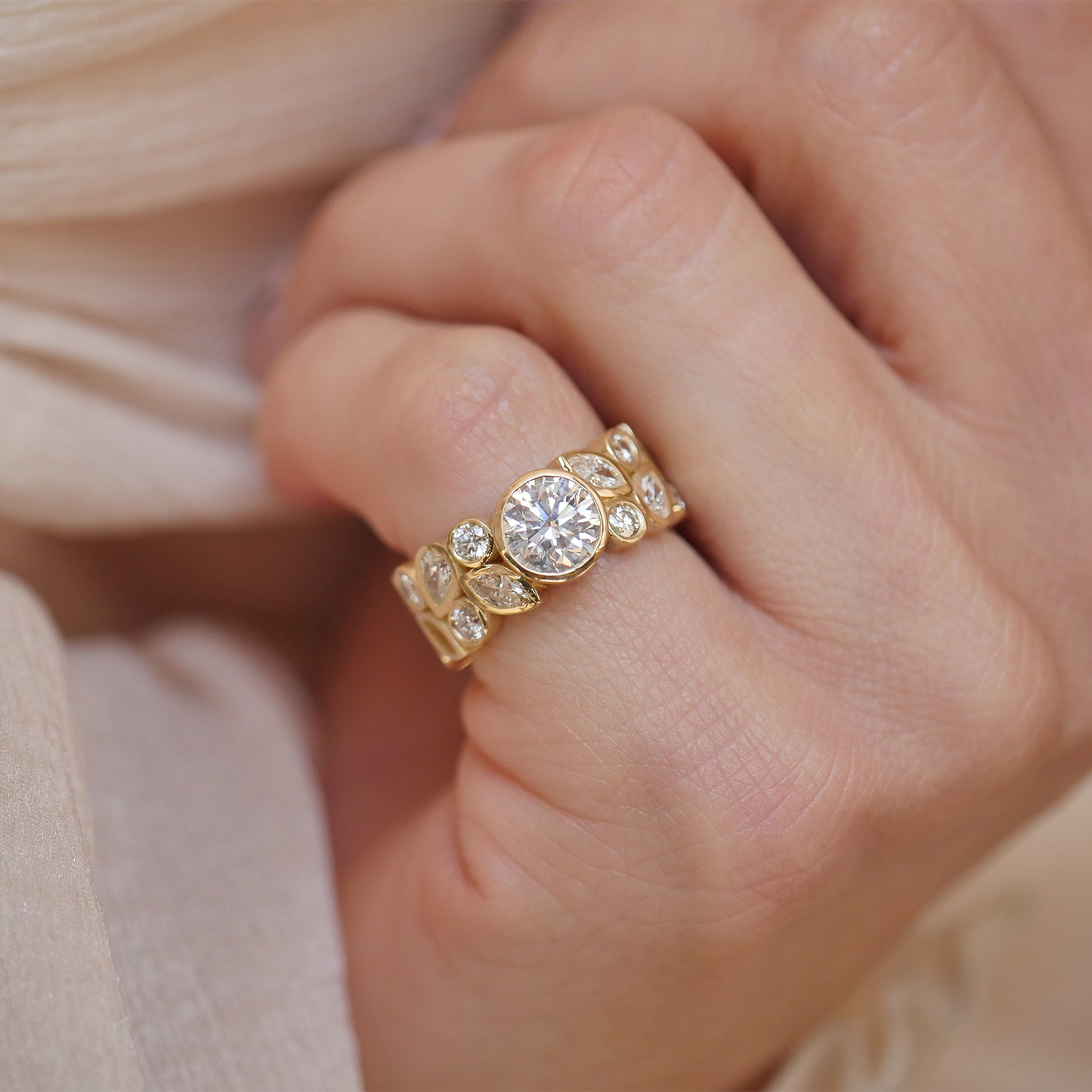 Custom Round Diamond Multi Shape Ring