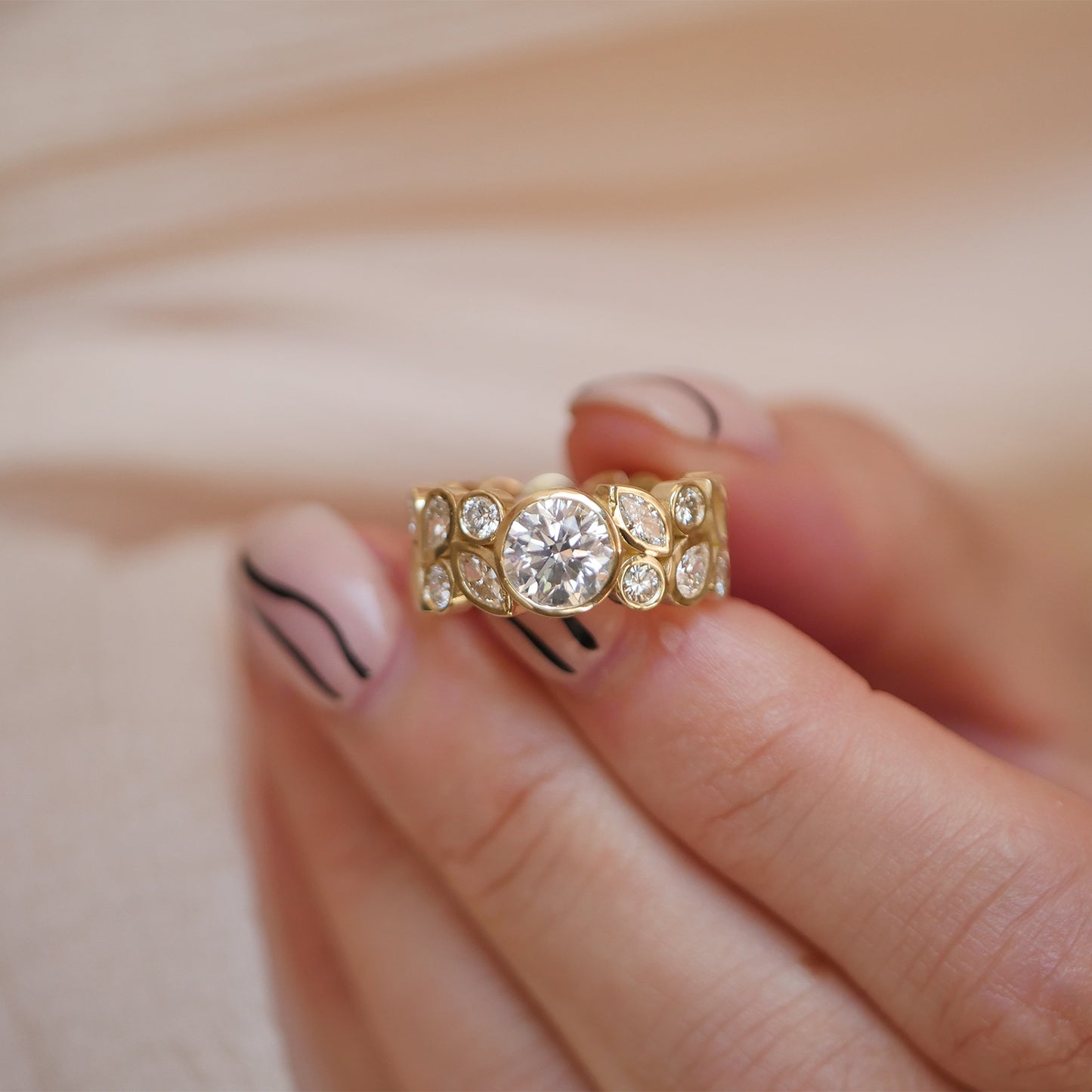 Custom Round Diamond Multi Shape Ring