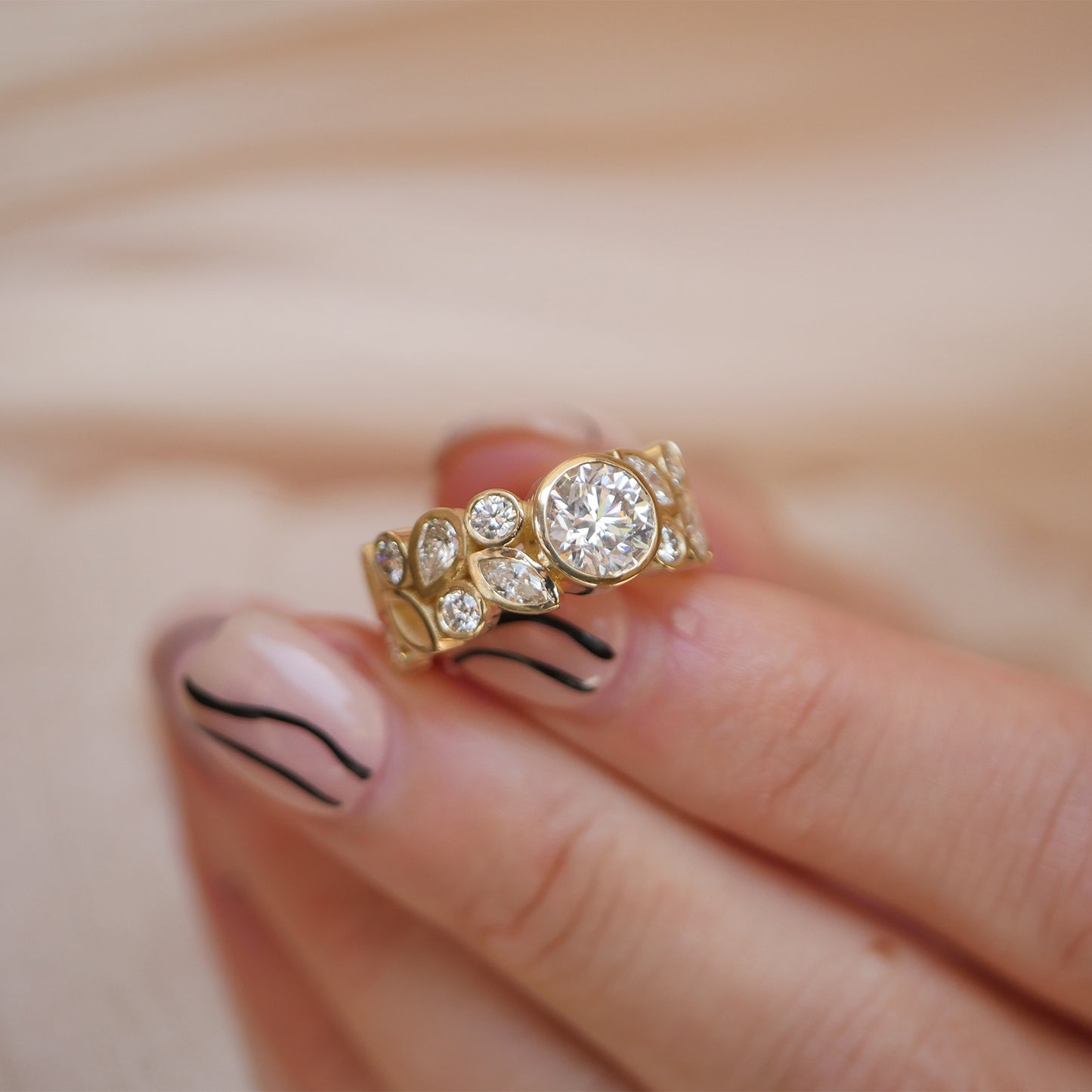 Custom Round Diamond Multi Shape Ring