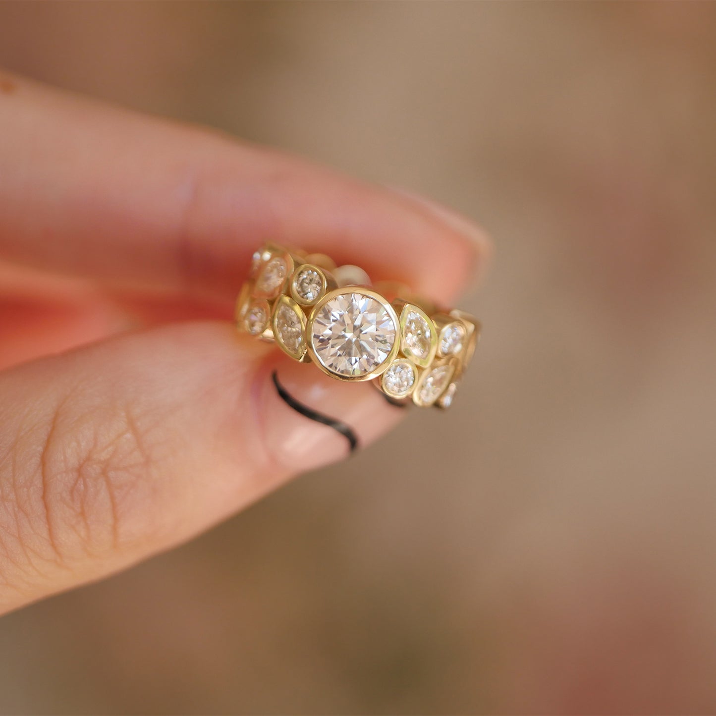 Custom Round Diamond Multi Shape Ring