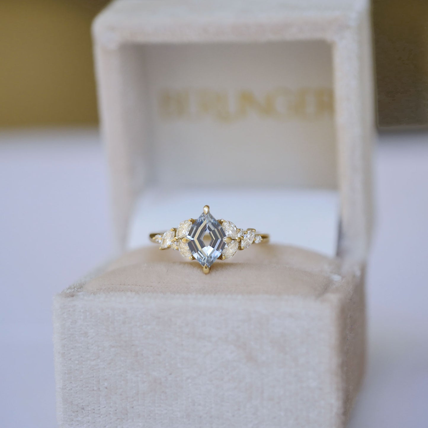 Ice Blue Lozenge Garden Party Ring