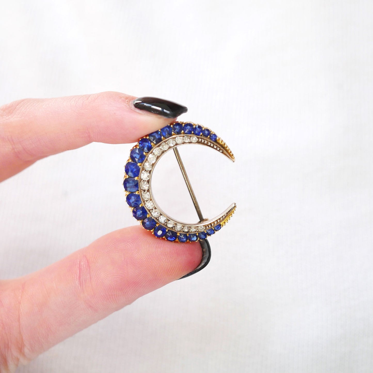 Victorian Crescent Moon Brooch