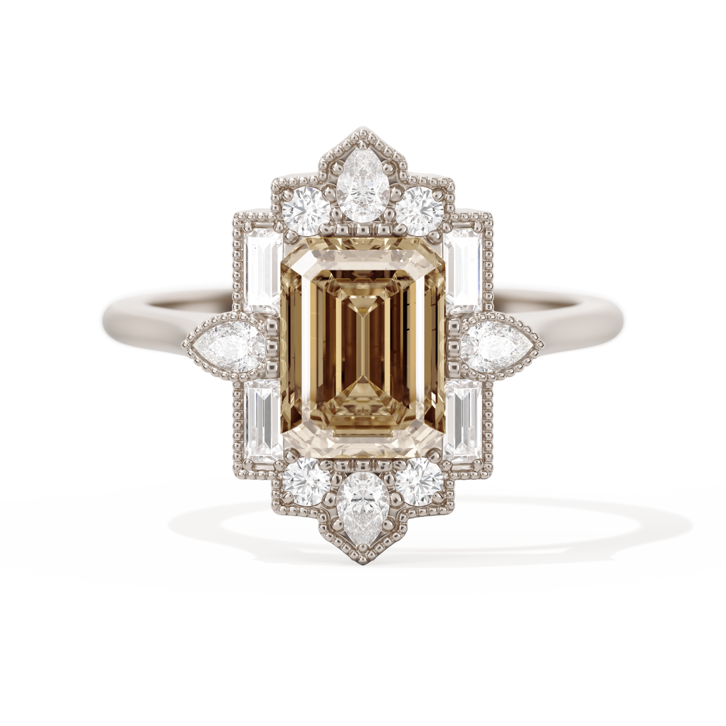Pear Deco with 8x6 Emerald Cut