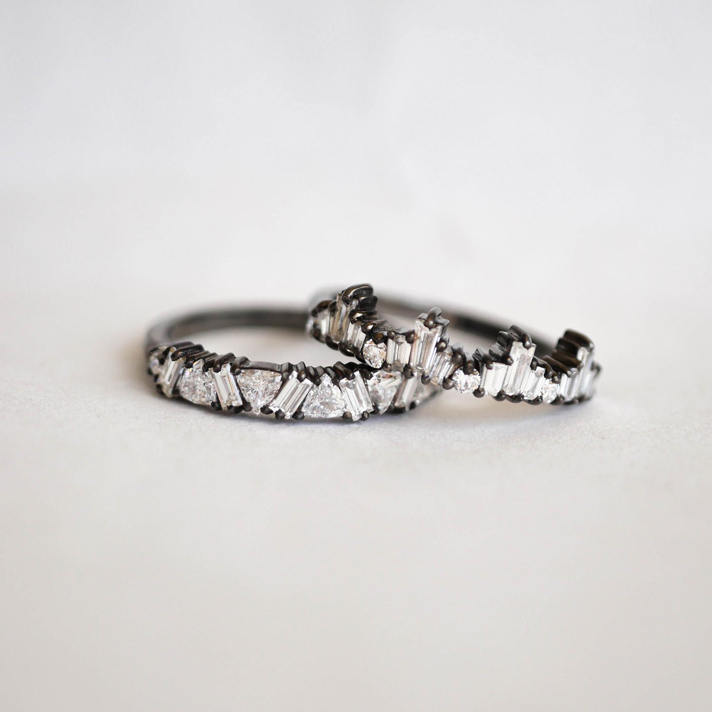 Black Rhodium Stacking Ring Set