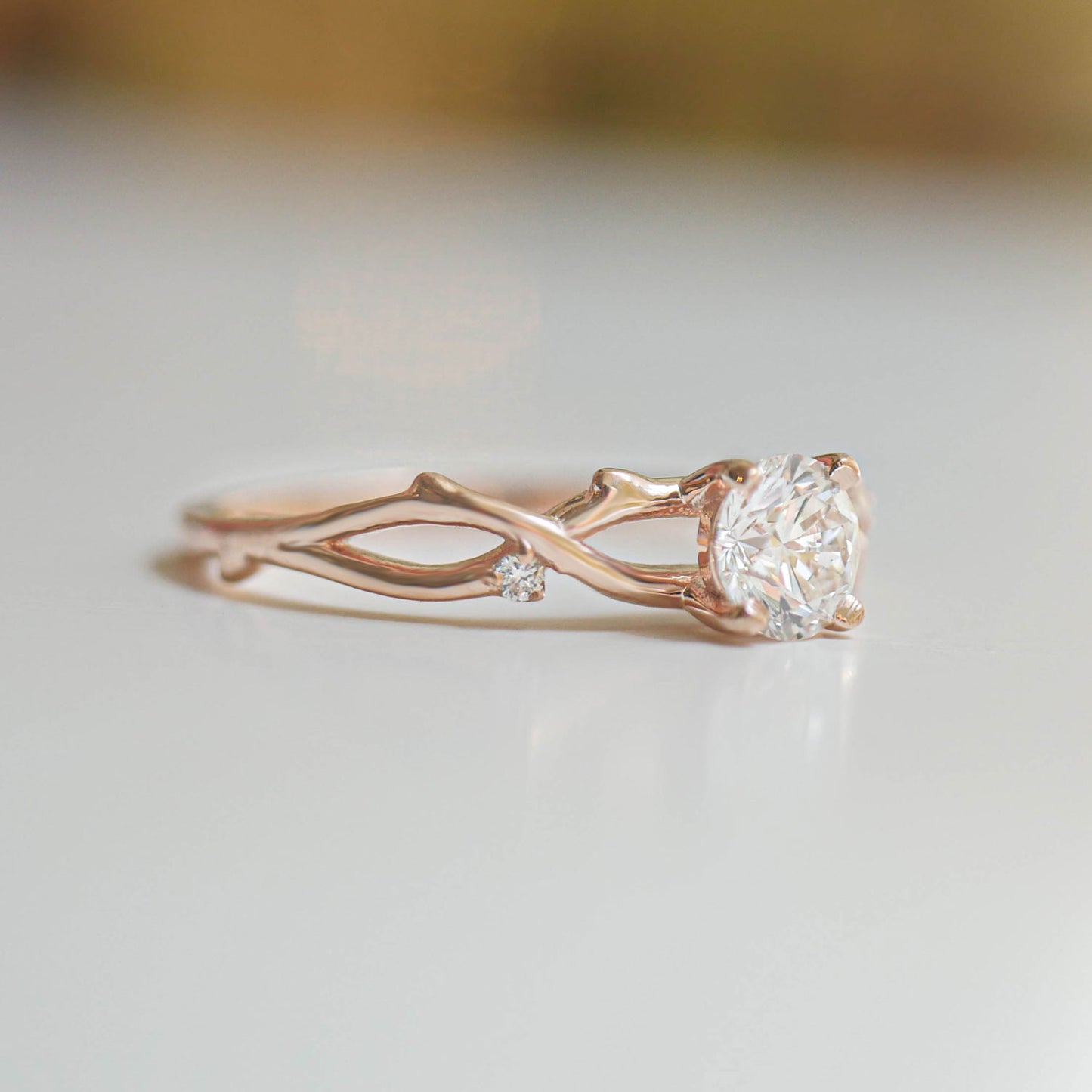 Rose Gold Diamond Vine Ring