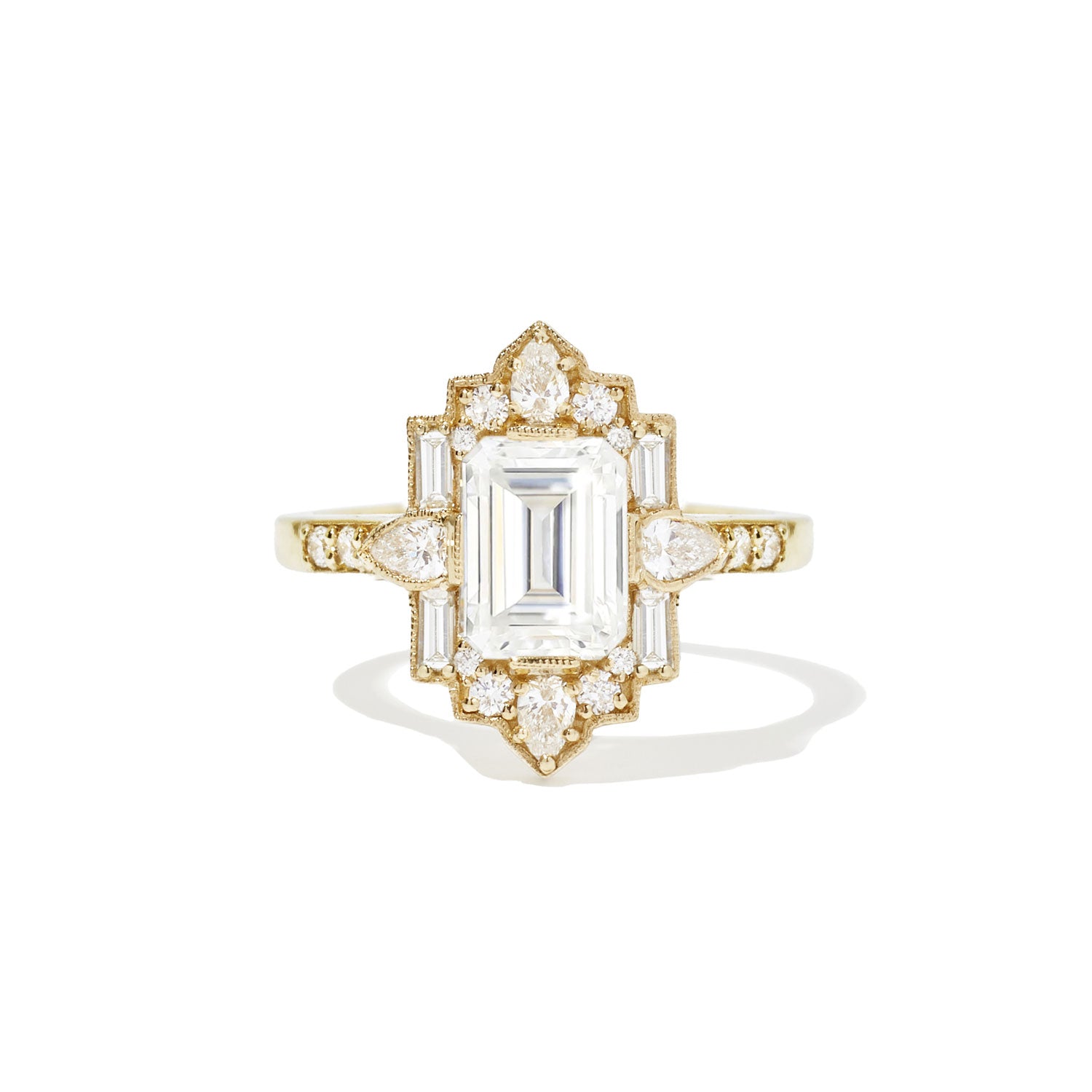Art Deco Emerald Cut Diamond Engagement Ring Berlinger Jewelry