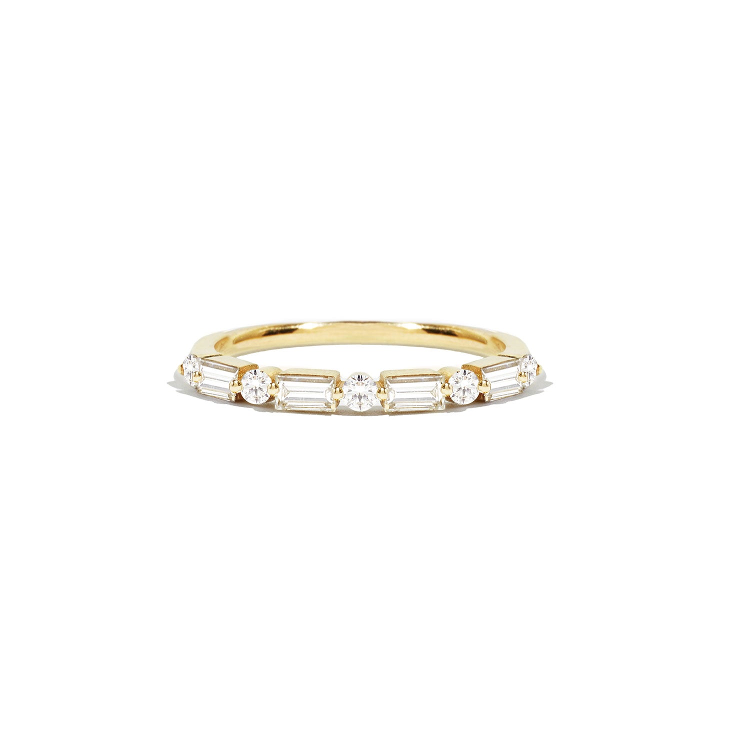 Eternity Diamond & Baguette Diamond Ring | Berlinger Jewelry 14K Yellow Gold / 7.5 | Female by Berlinger Jewelry