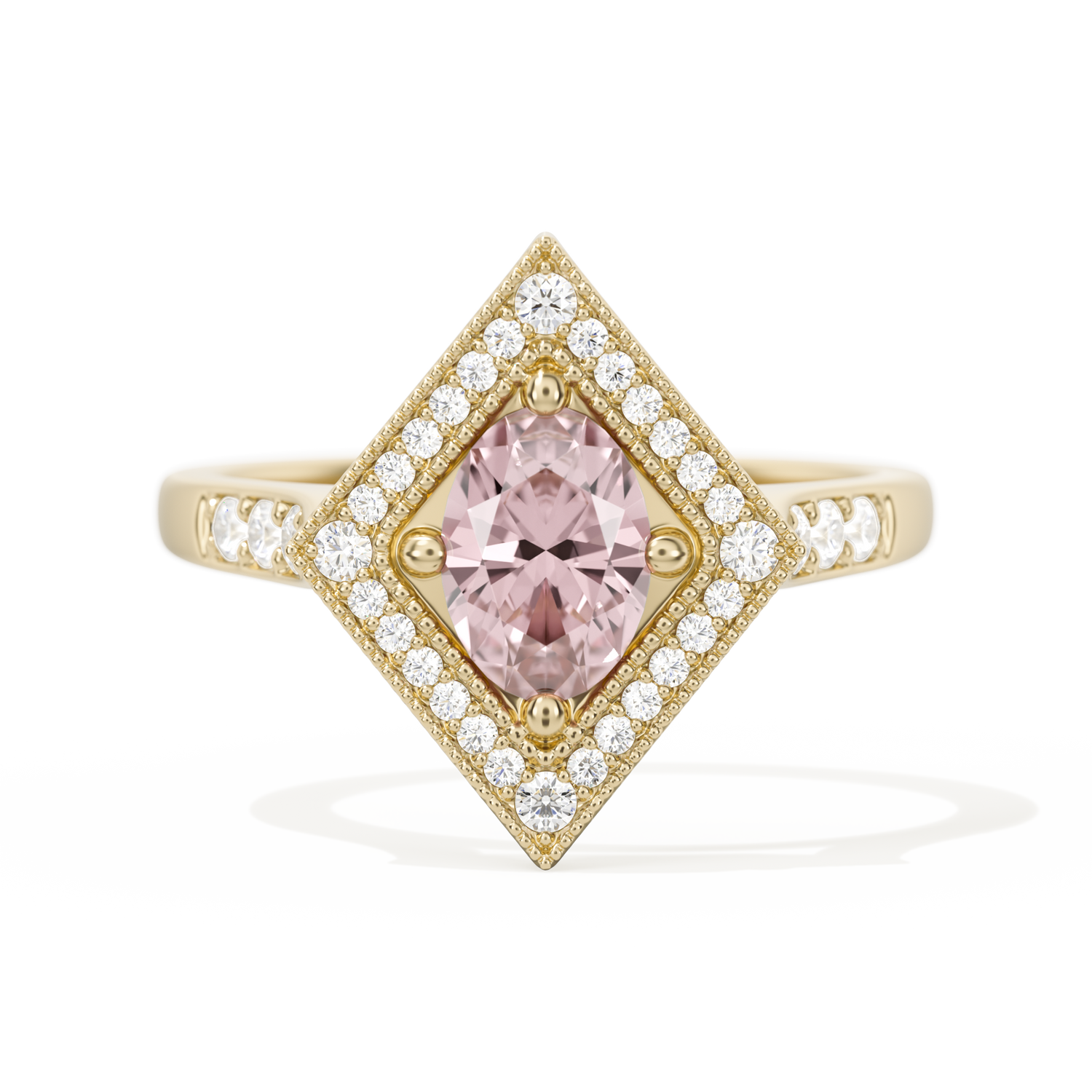 Diamond Shape Halo Oval