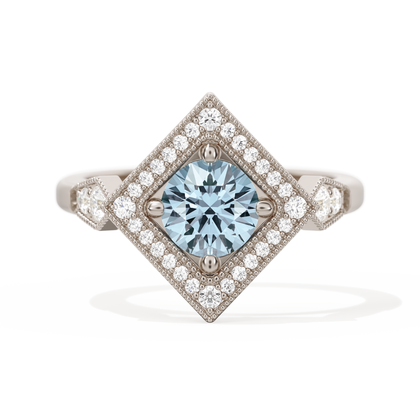 Diamond Shape Halo Round