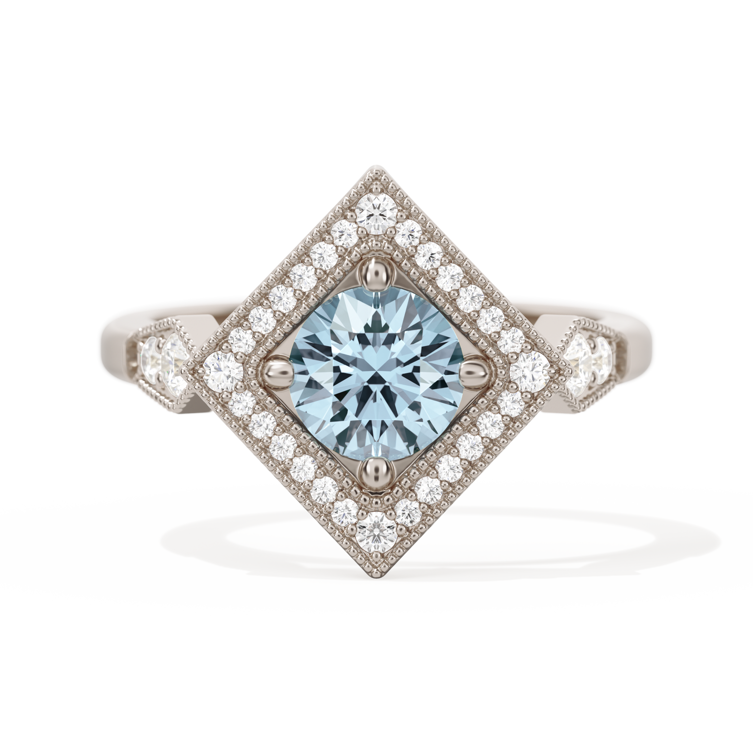 Diamond Shape Halo Round