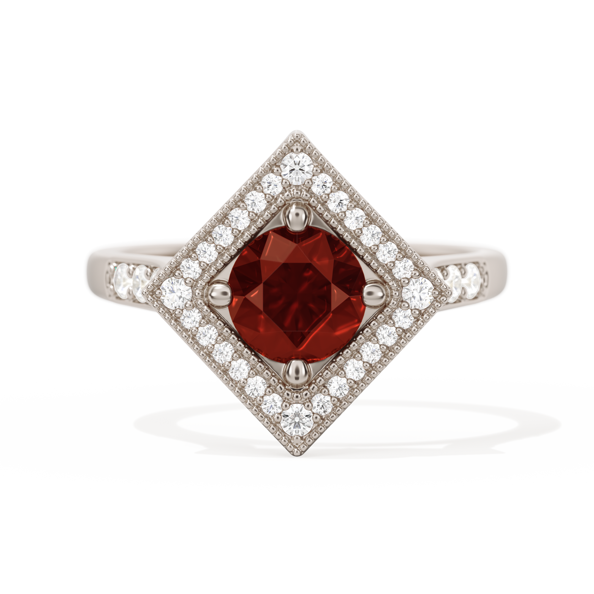 Diamond Shape Halo Round