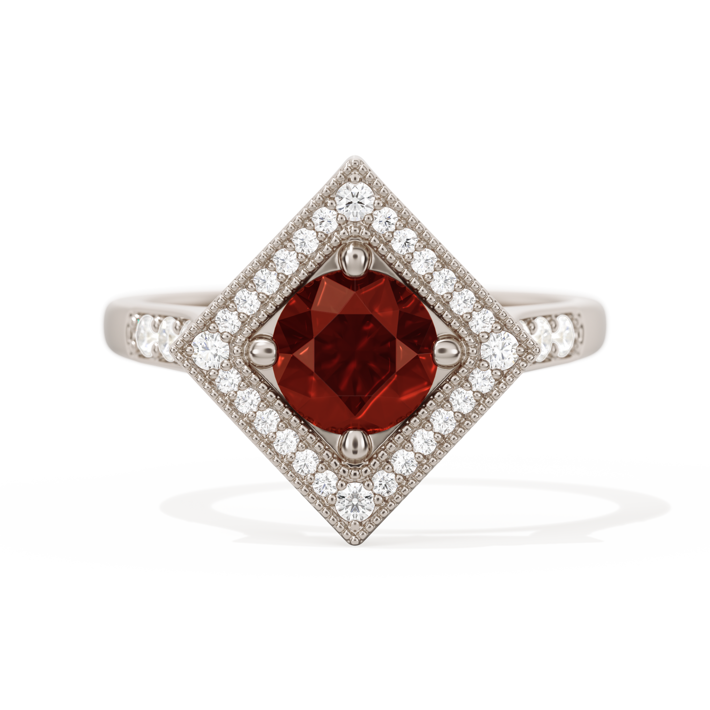 Diamond Shape Halo Round