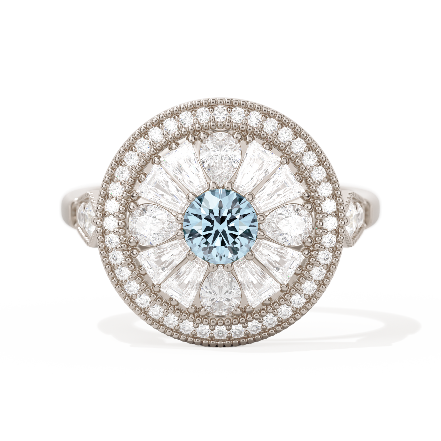 Pear & Baguette Round with Halo