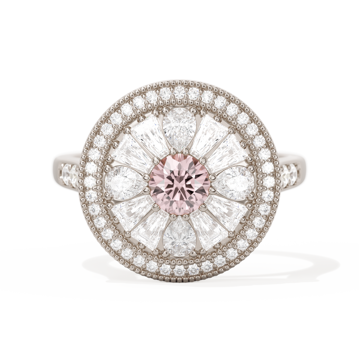 Pear & Baguette Round with Halo