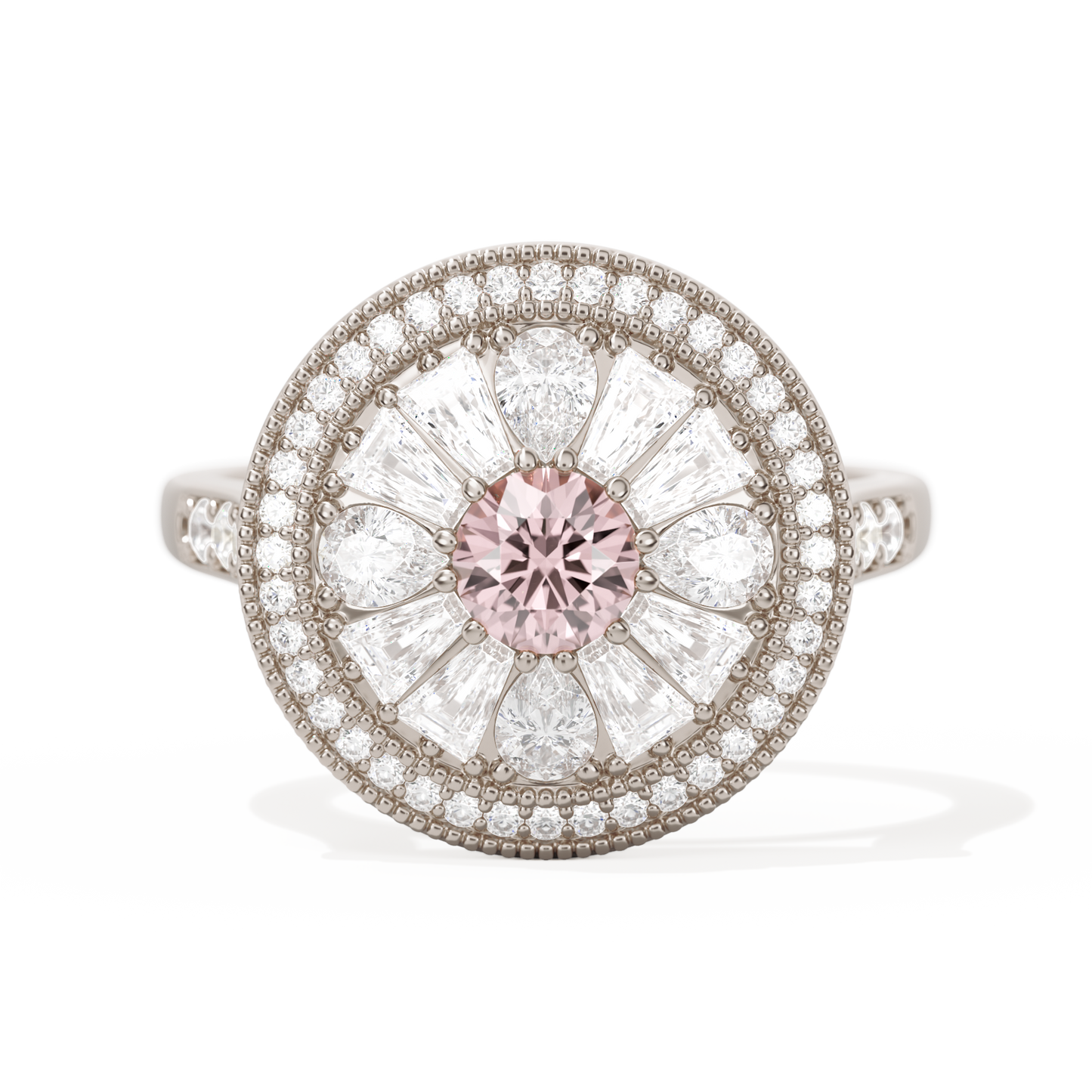 Pear & Baguette Round with Halo