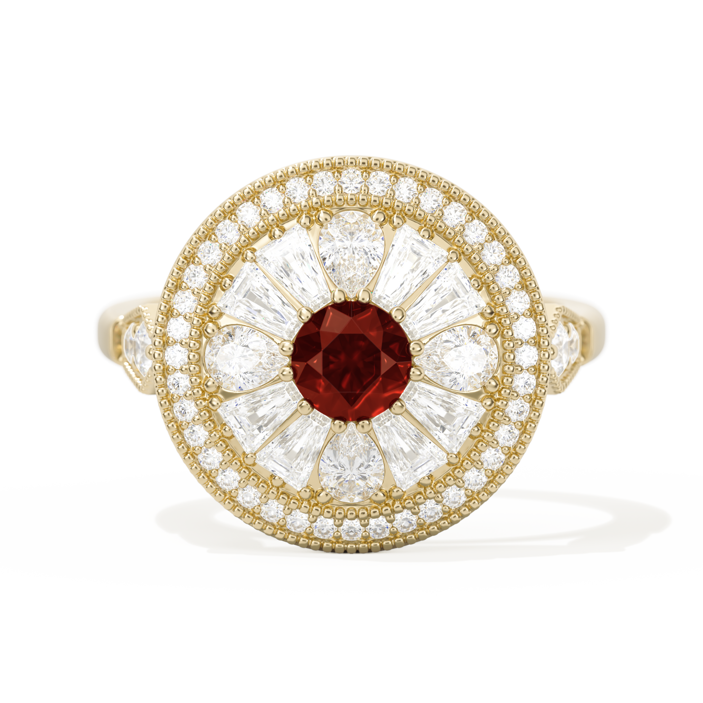 Pear & Baguette Round with Halo