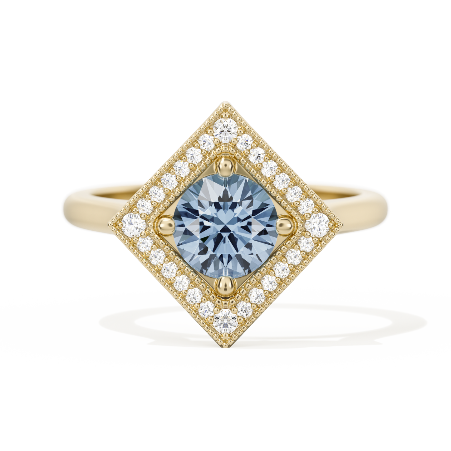 Diamond Shape Halo Round