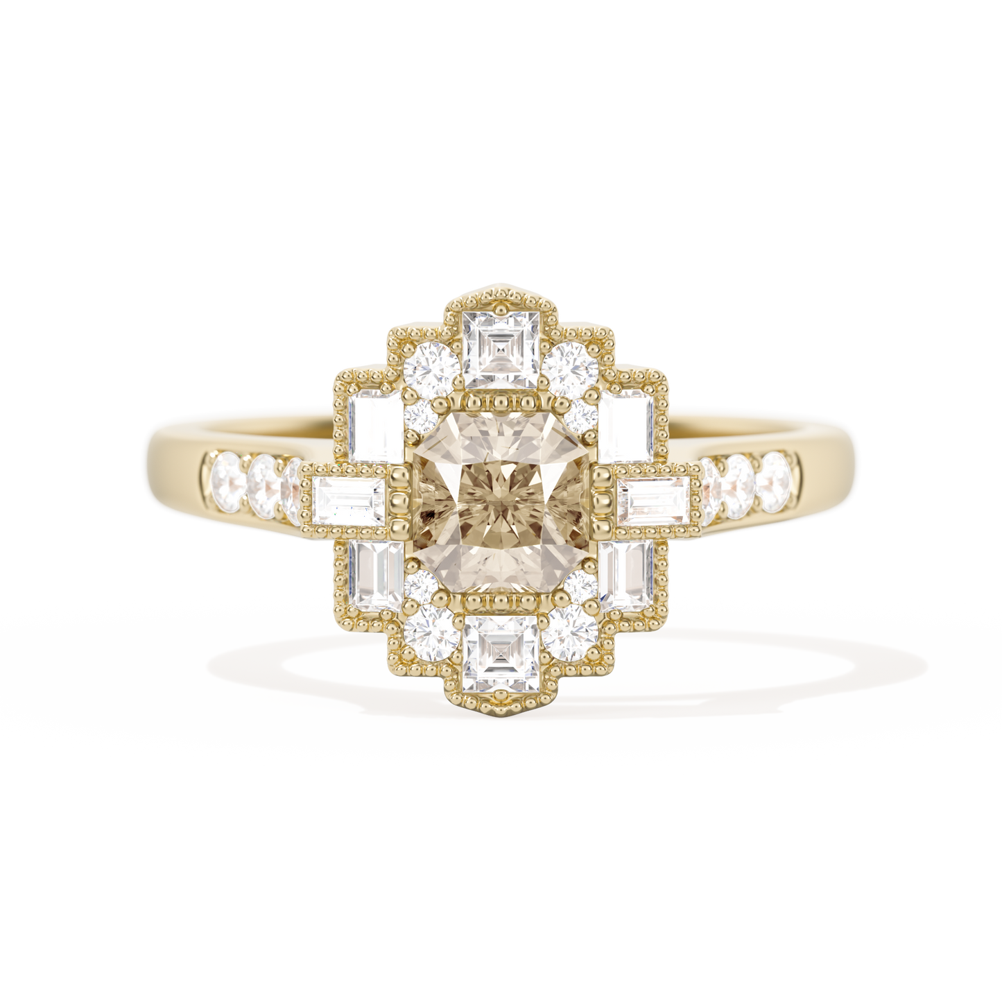 Square Deco with Asscher Cut