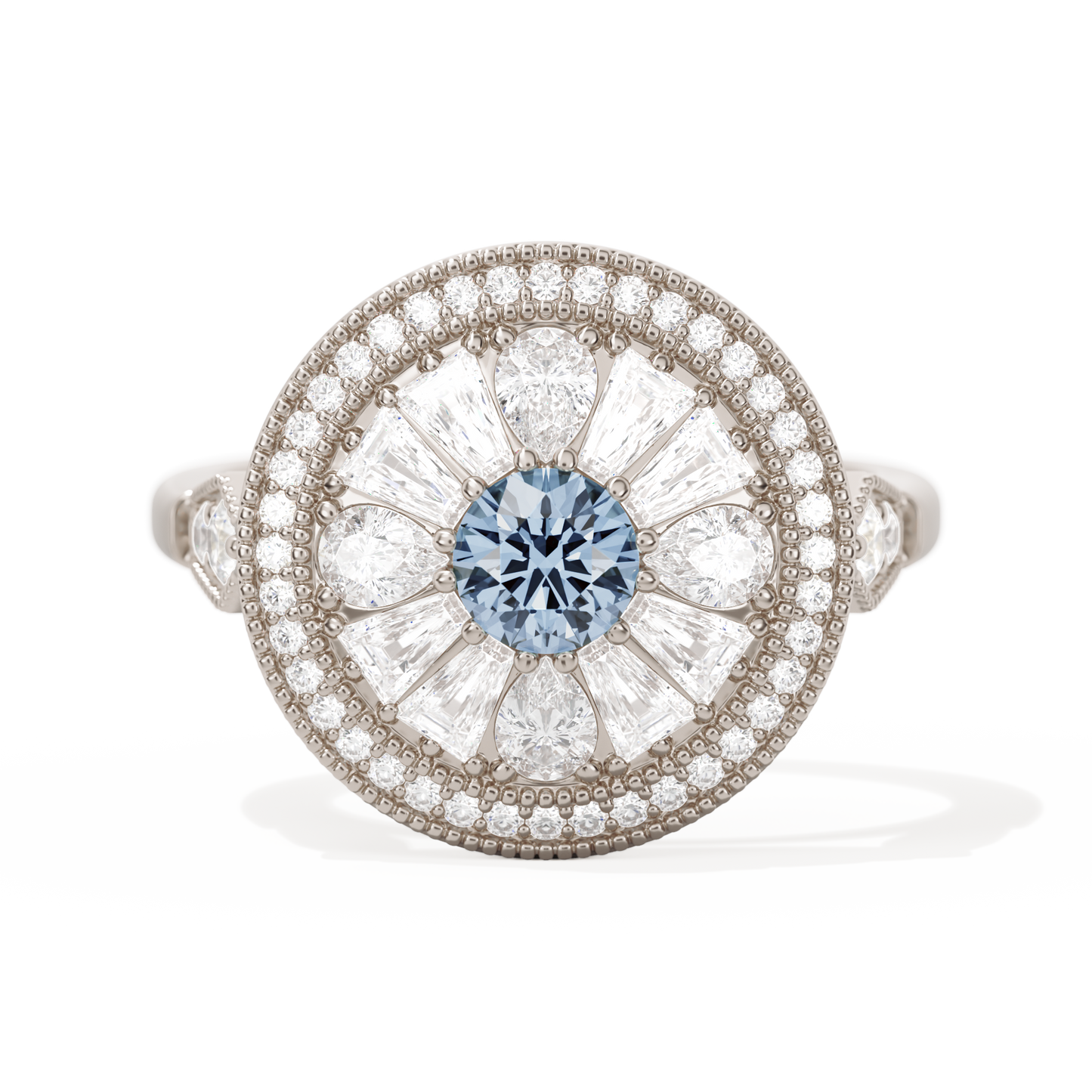 Pear & Baguette Round with Halo