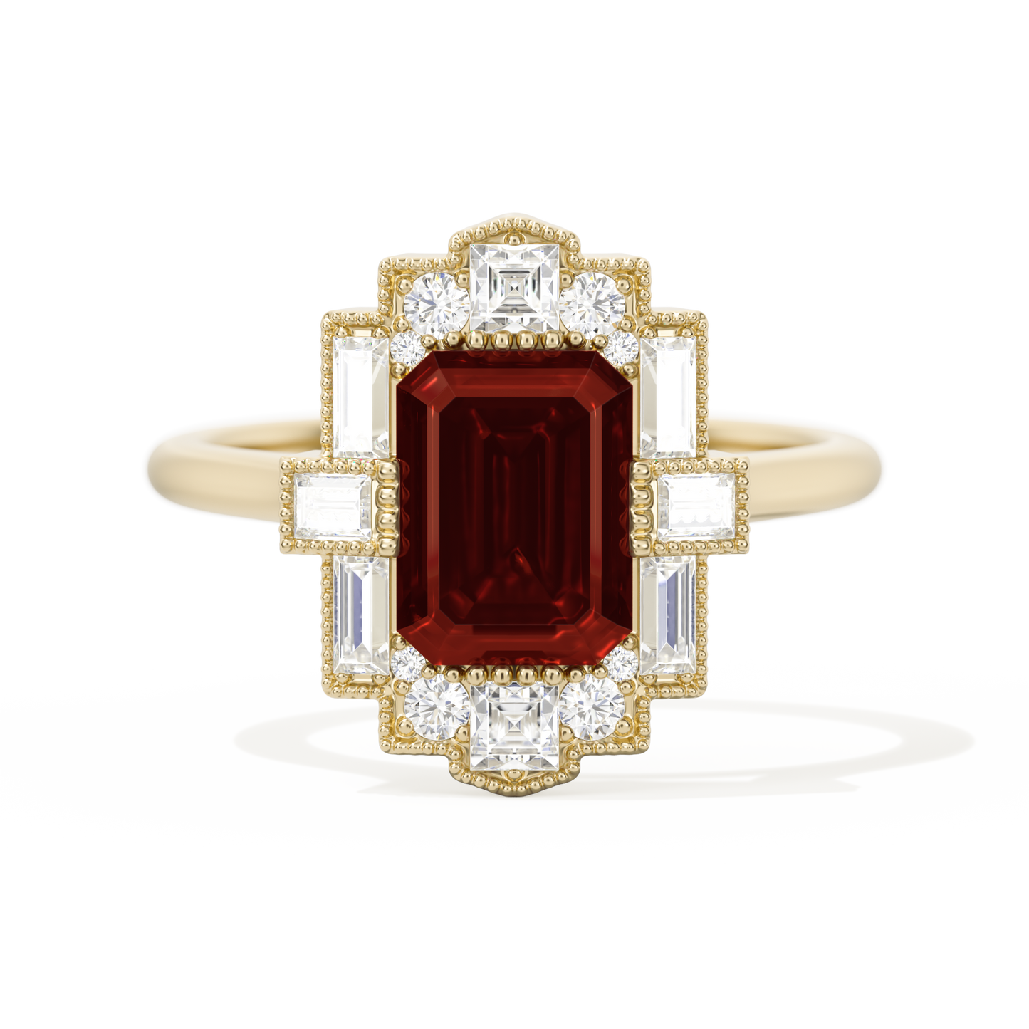 Rectangular Deco with 8x6 Emerald Cut