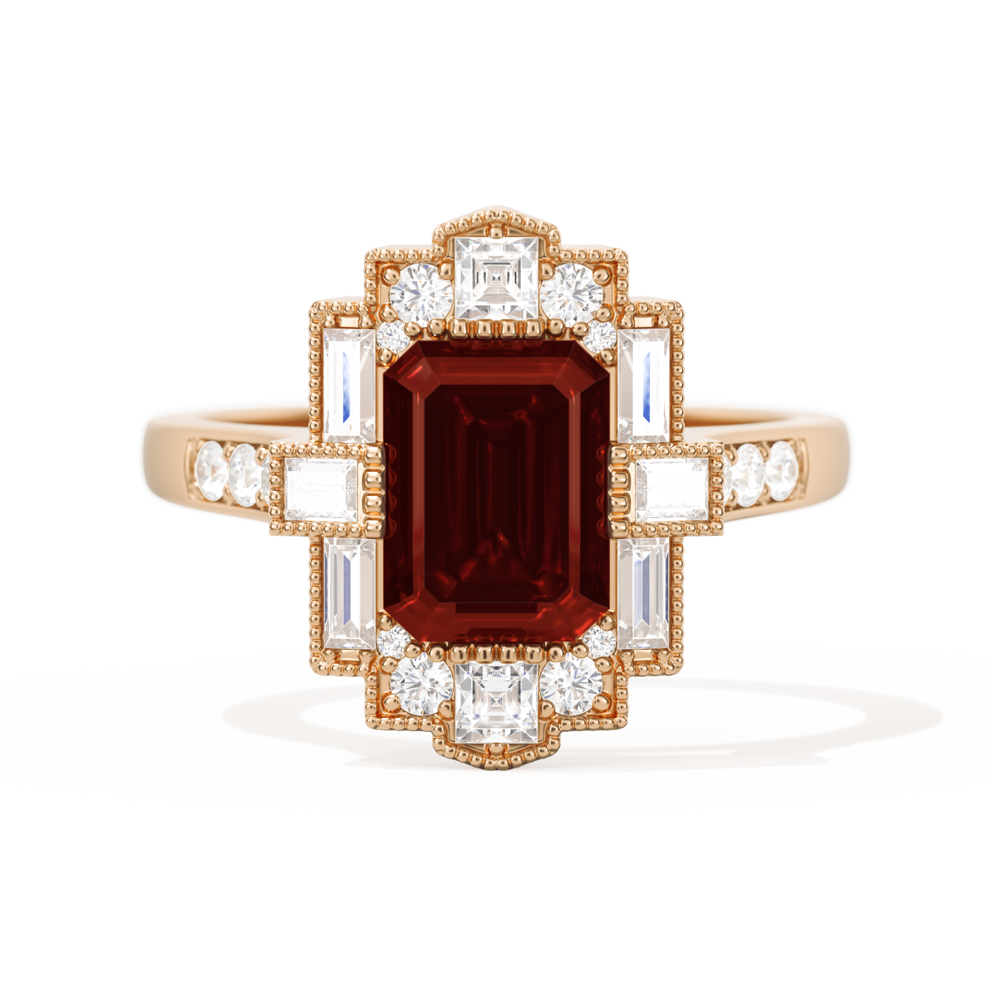 Rectangular Deco with 8x6 Emerald Cut