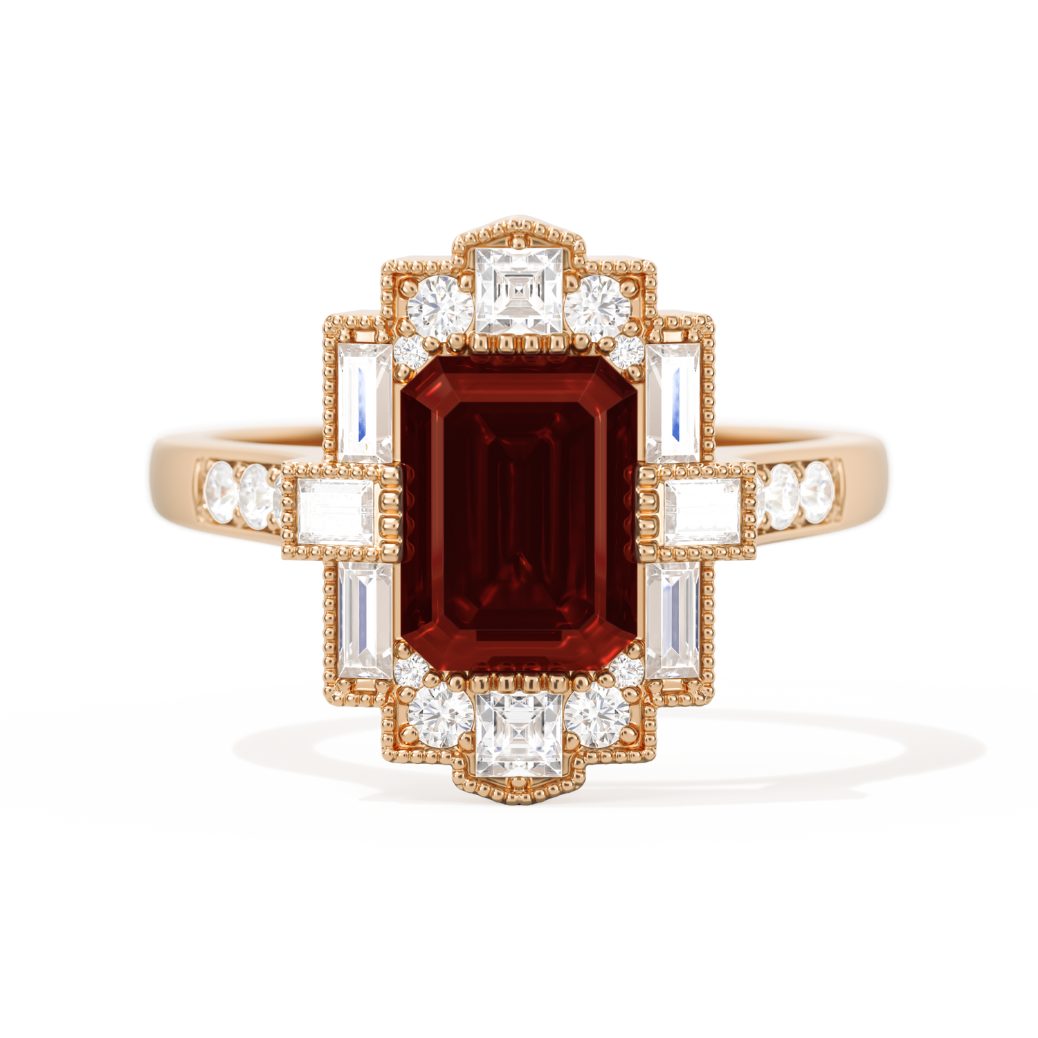 Rectangular Deco with 8x6 Emerald Cut