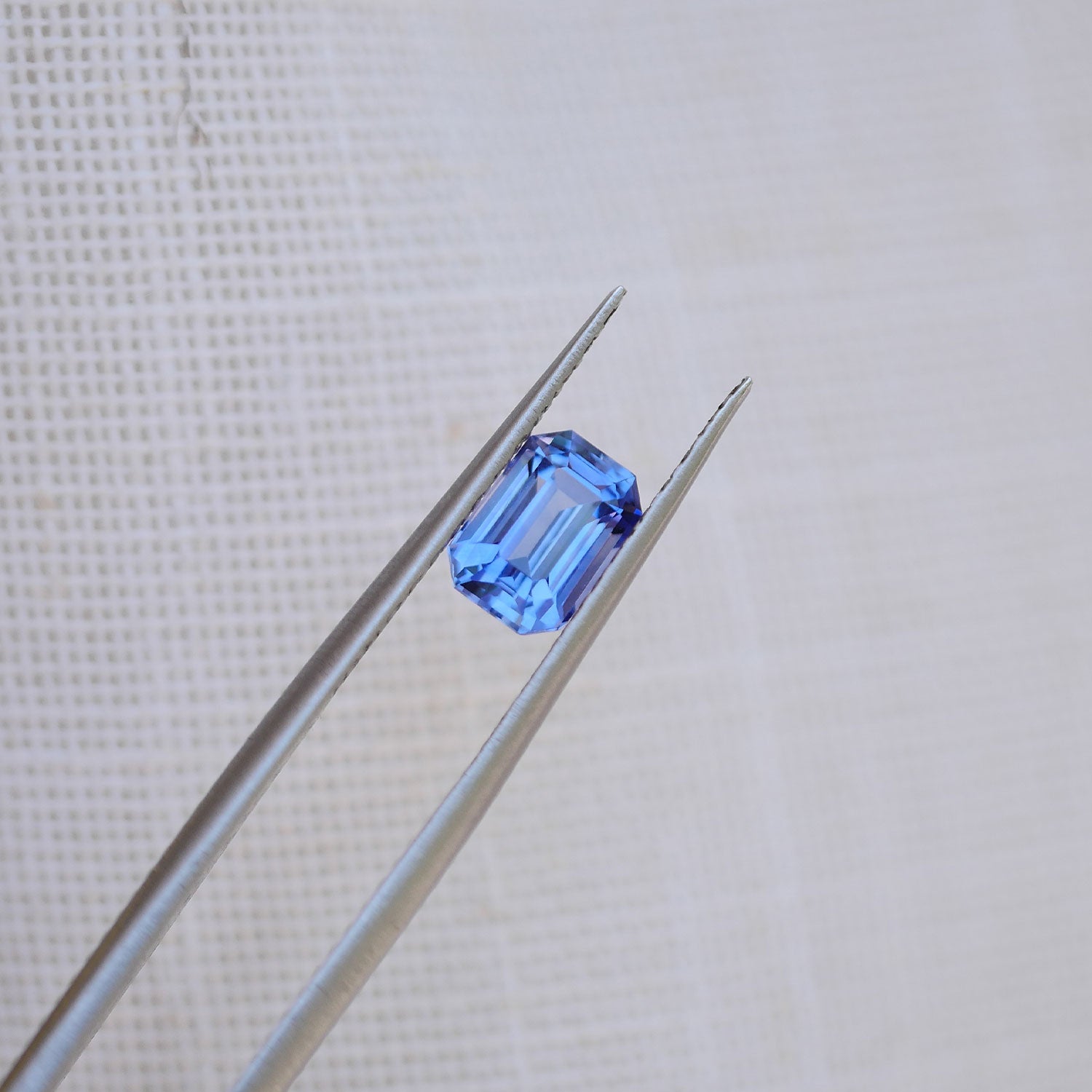 1.64 ctw Emerald Cut Vibrant Blue Sapphire