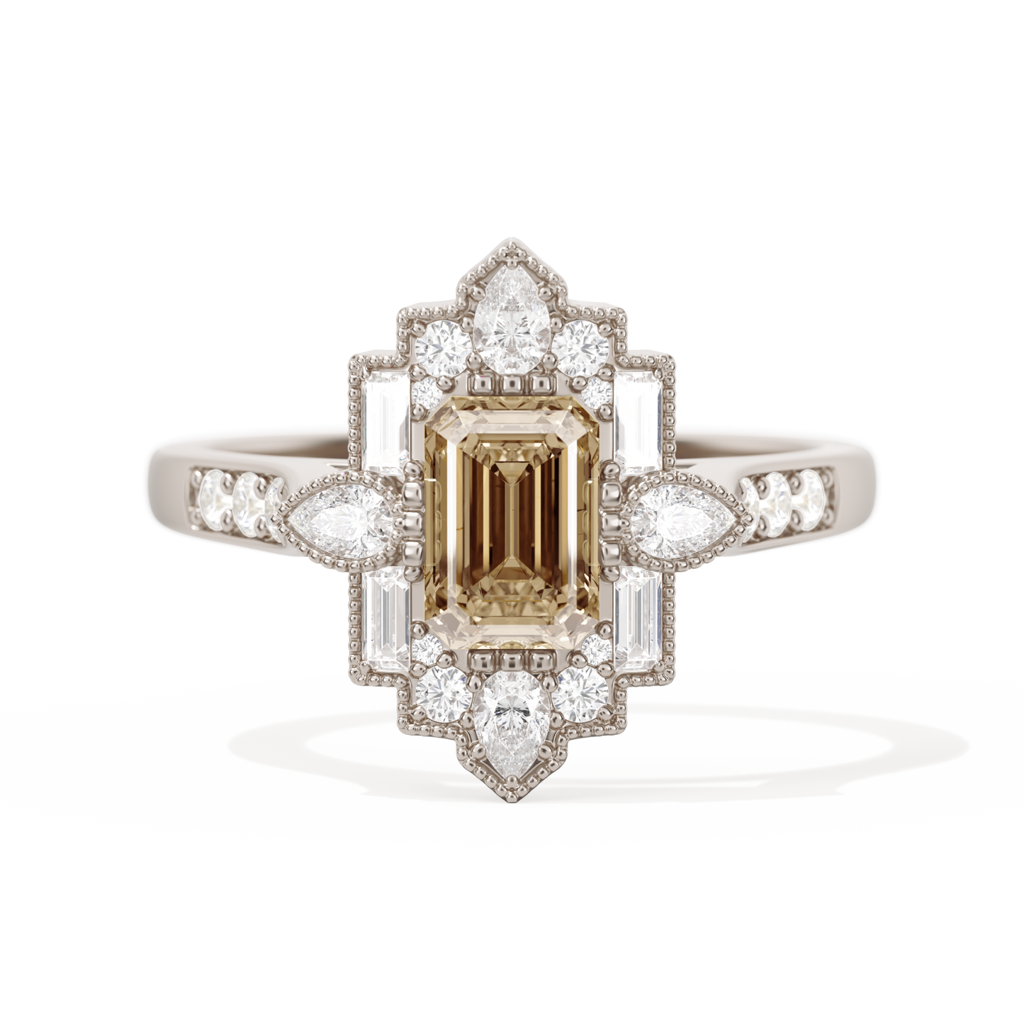 Pear Deco with 6x4 Emerald Cut