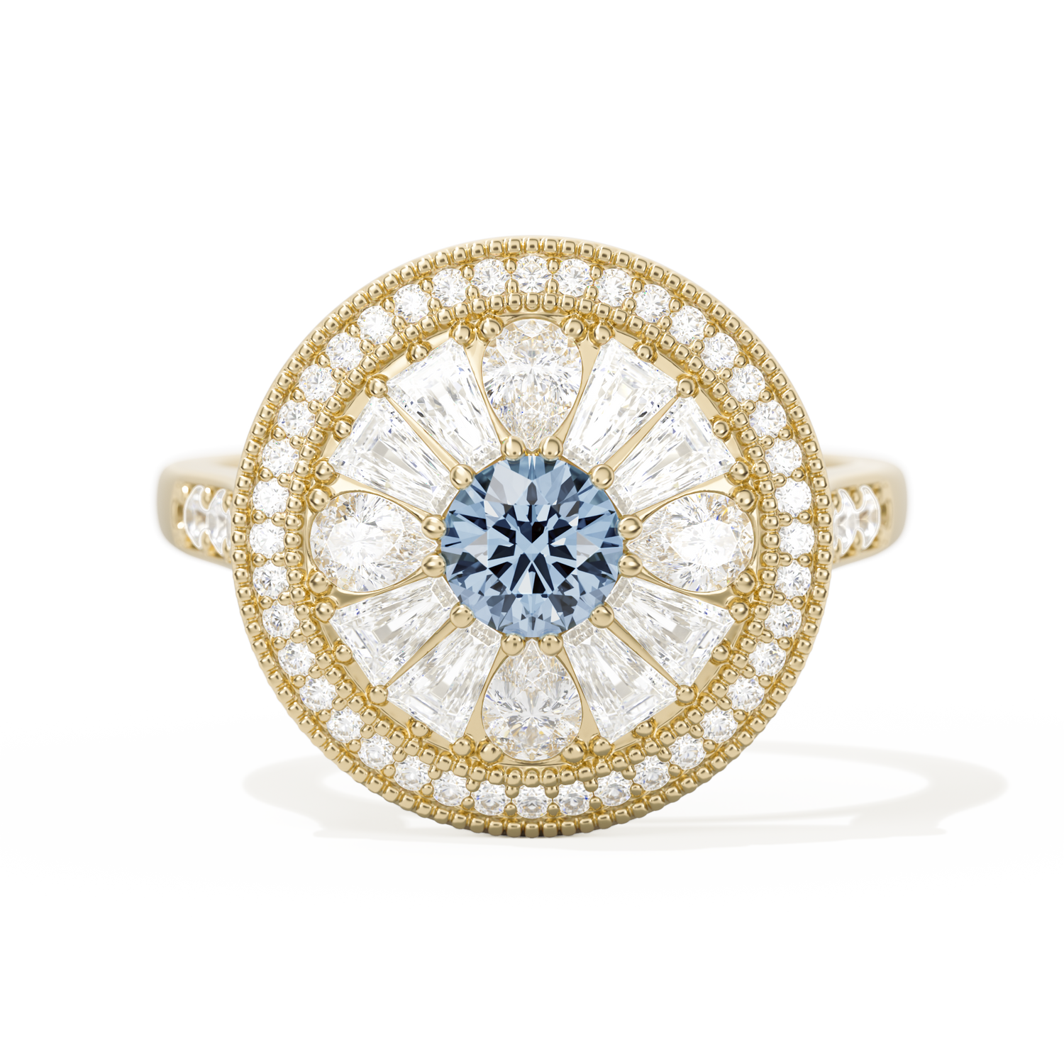 Pear & Baguette Round with Halo