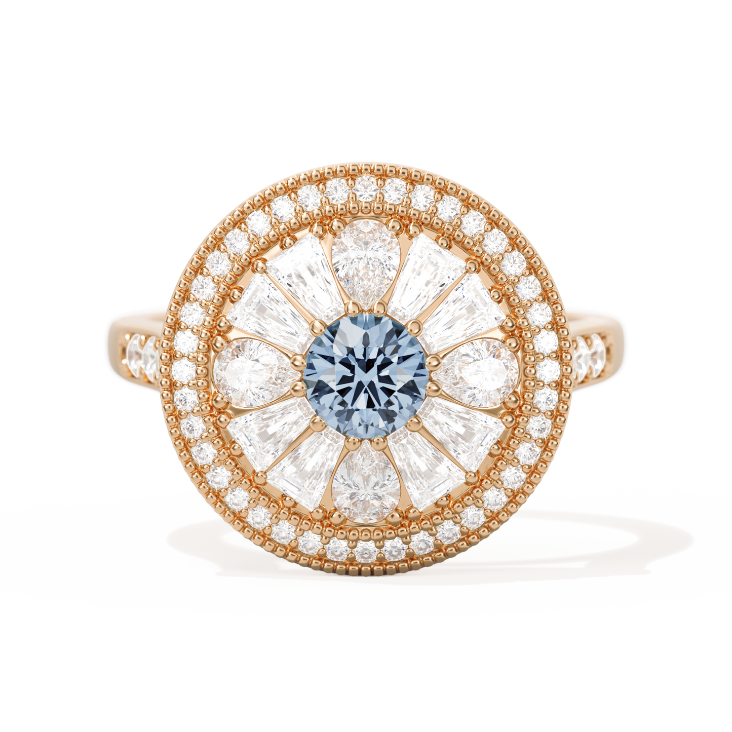 Pear & Baguette Round with Halo