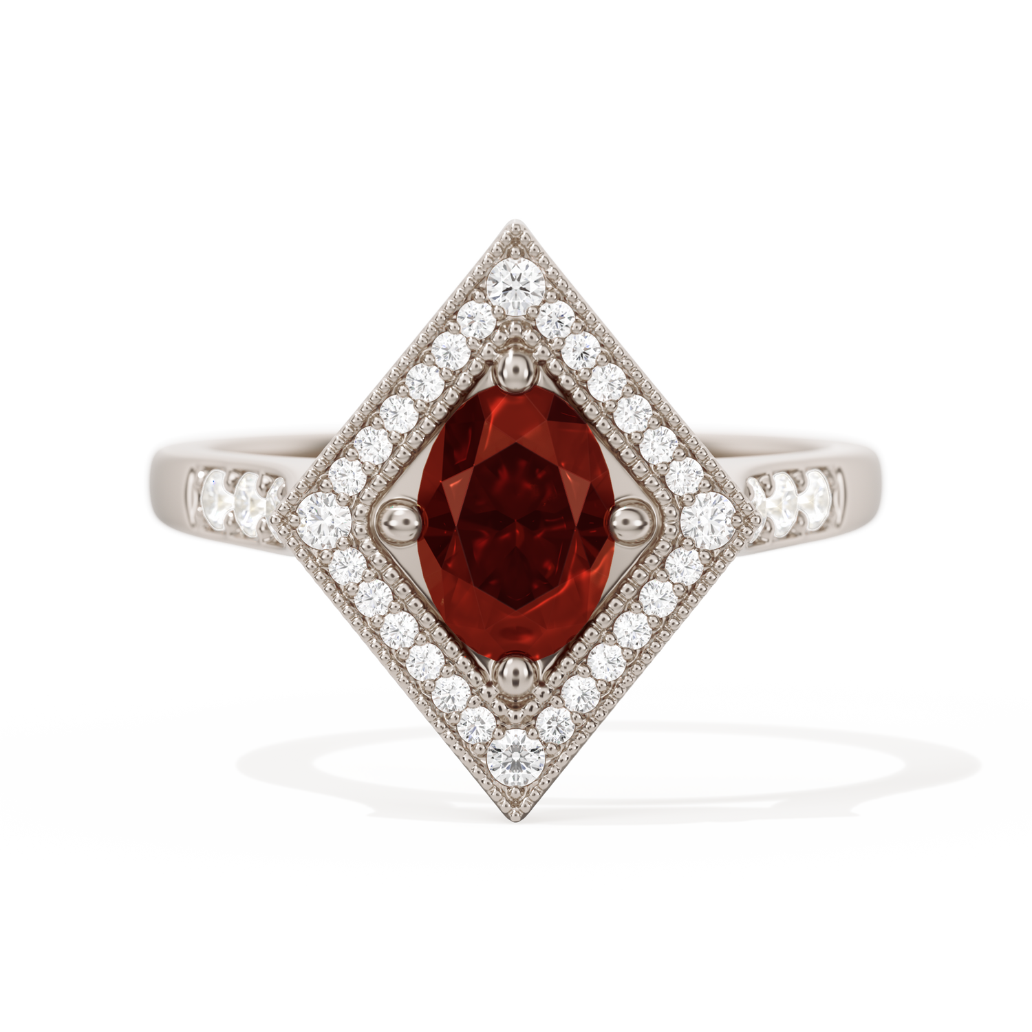 Diamond Shape Halo Oval