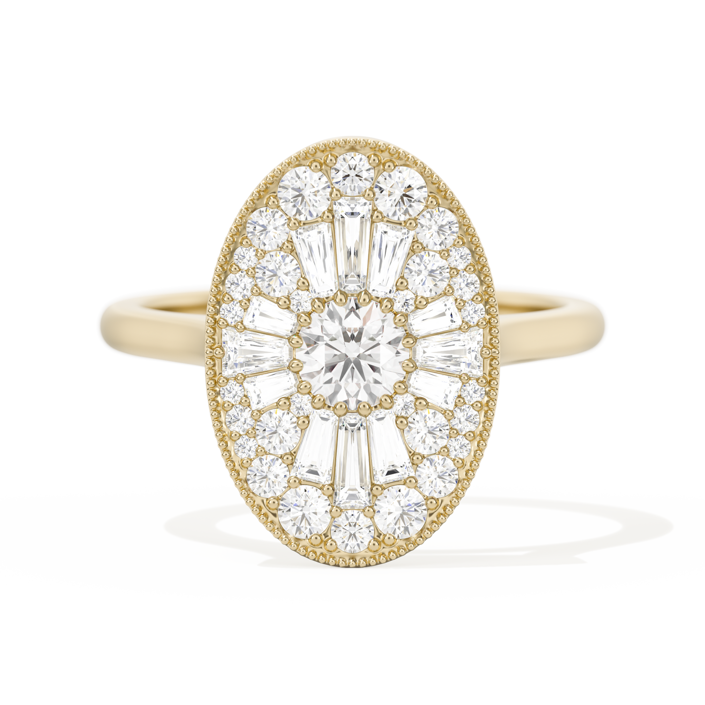 Oval Ballerina Round Center 0.35 ctw