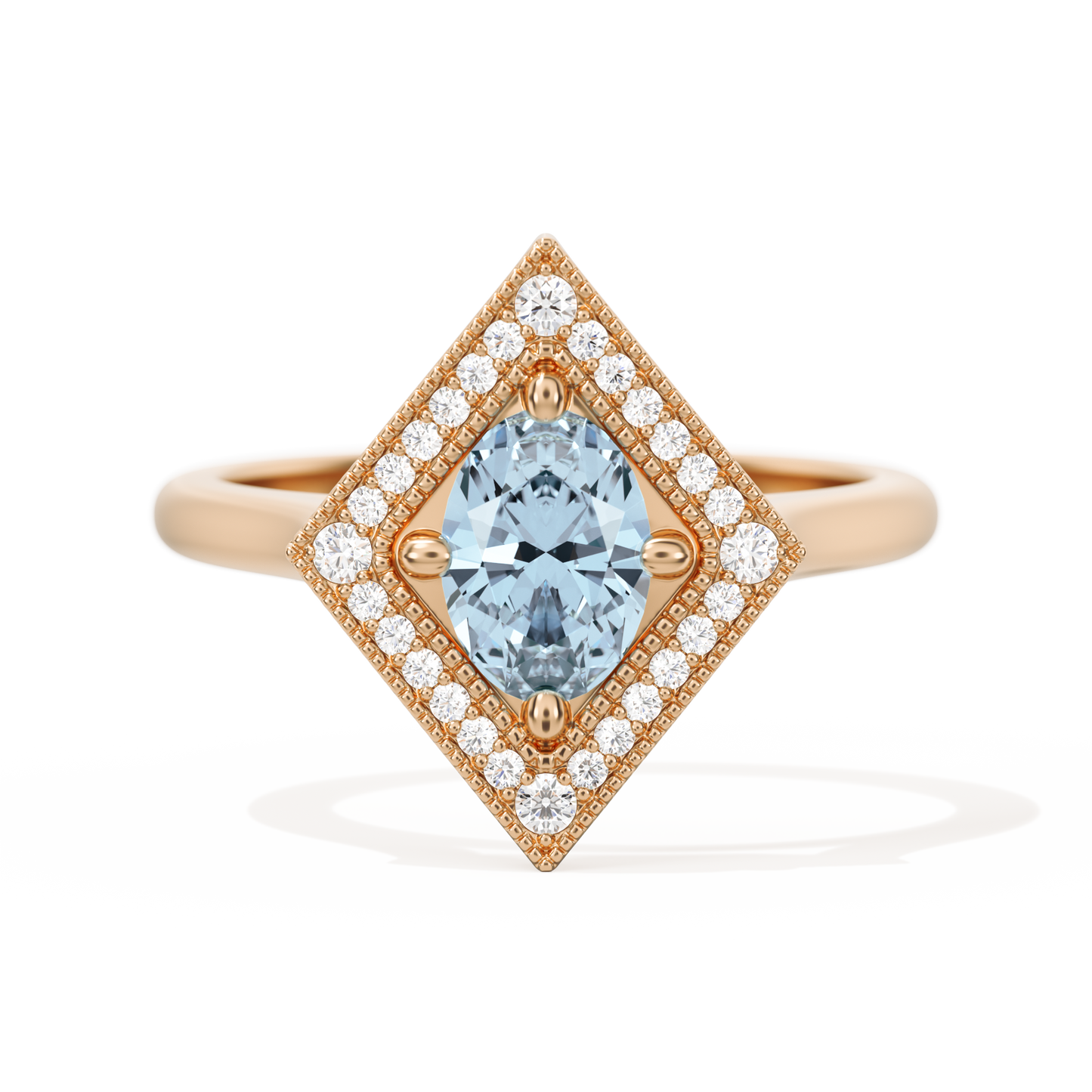 Diamond Shape Halo Oval
