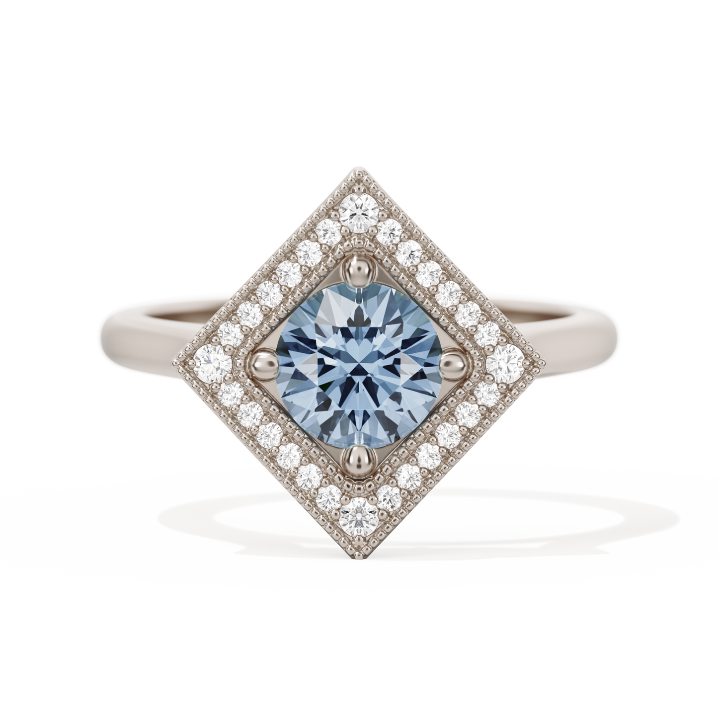 Diamond Shape Halo Round