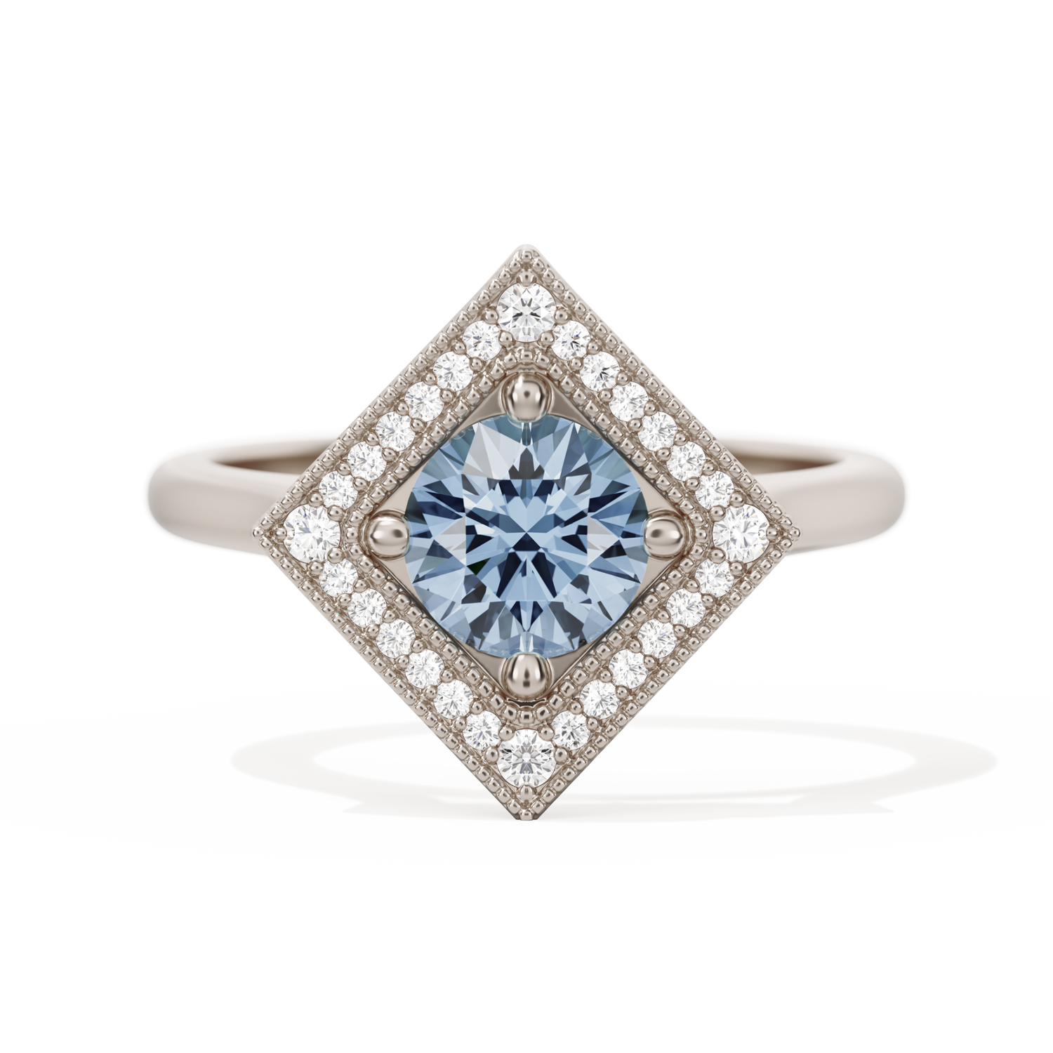 Diamond Shape Halo Round