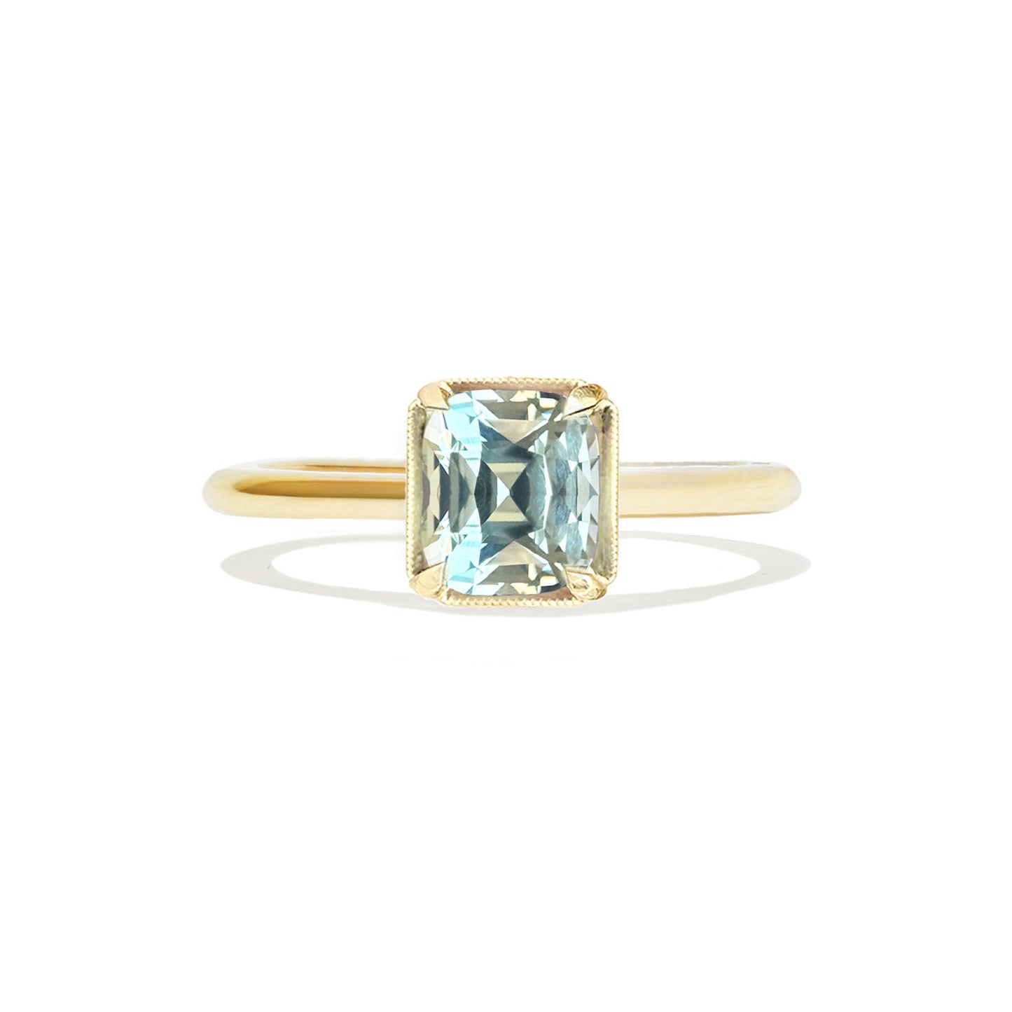 4.79 Antique Cushion Cut Light Green Sapphire
