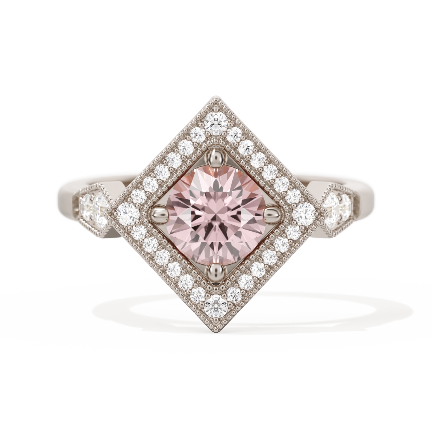 Diamond Shape Halo Round