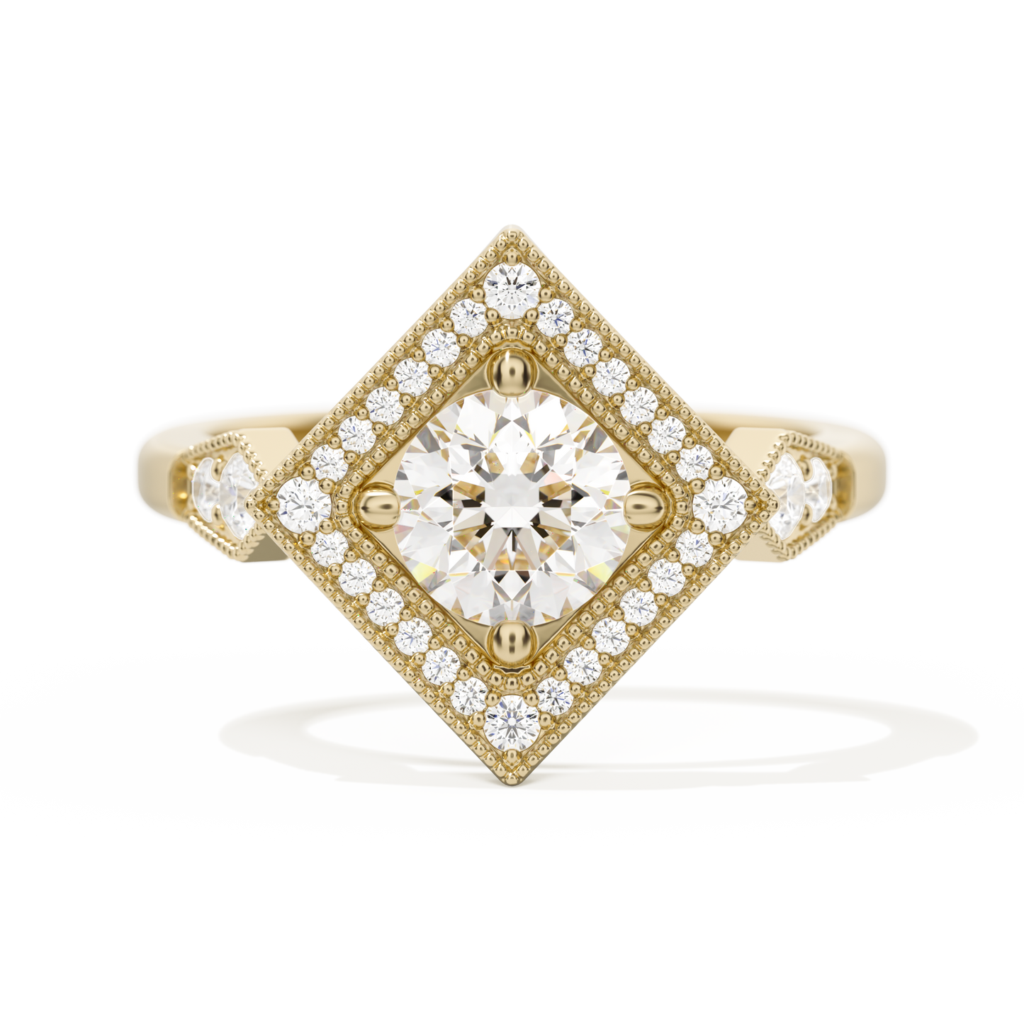 Diamond Shape Halo Round