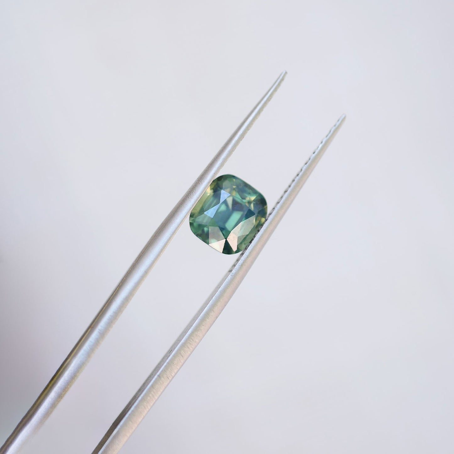 2.10 ctw Cushion Cut Opalescent Forest Green Sapphire